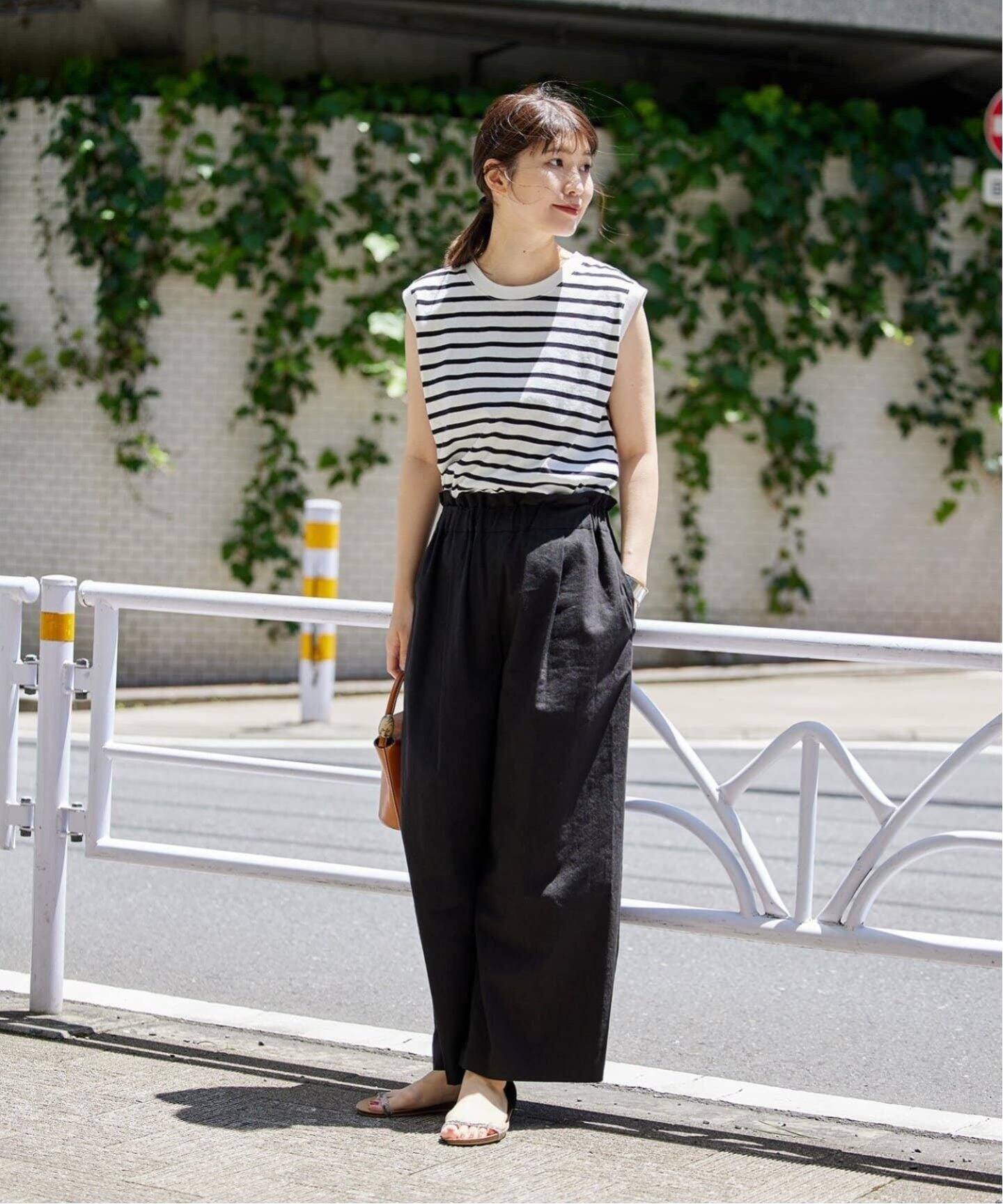 追加2》ウォッシャブルコットンリネンVISワイドパンツ（その他パンツ