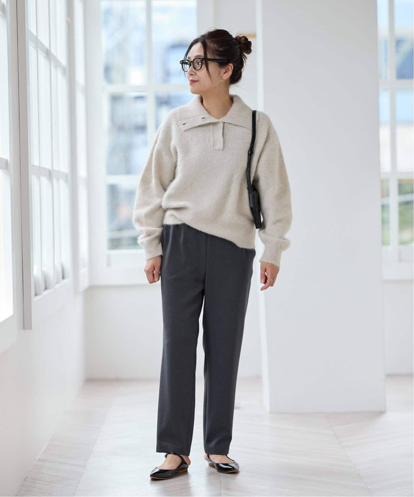 追加3》ウールライクストレッチイージーテーパードパンツ（その他