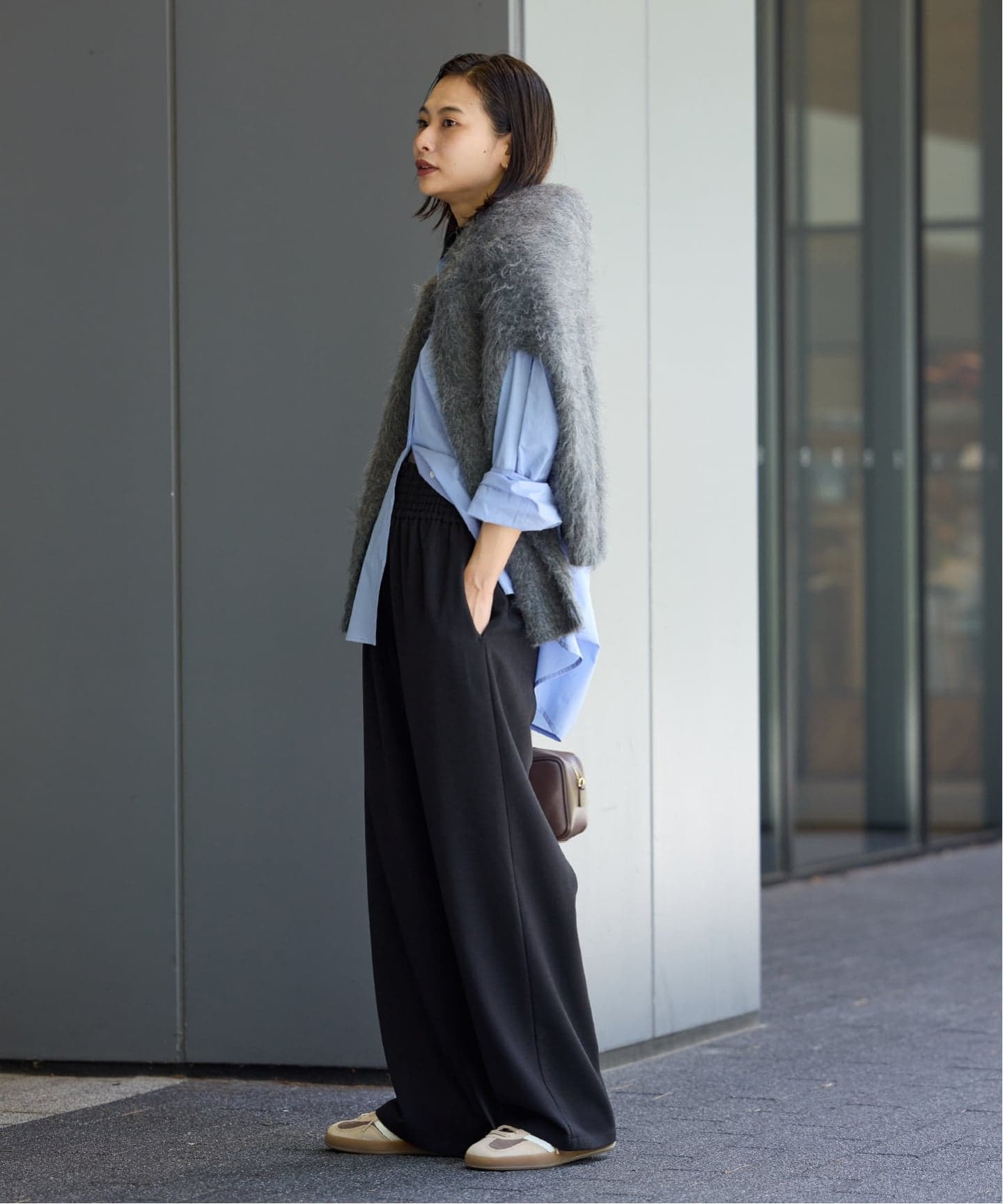 追加5》ウールライクストレッチワイドパンツ（その他パンツ