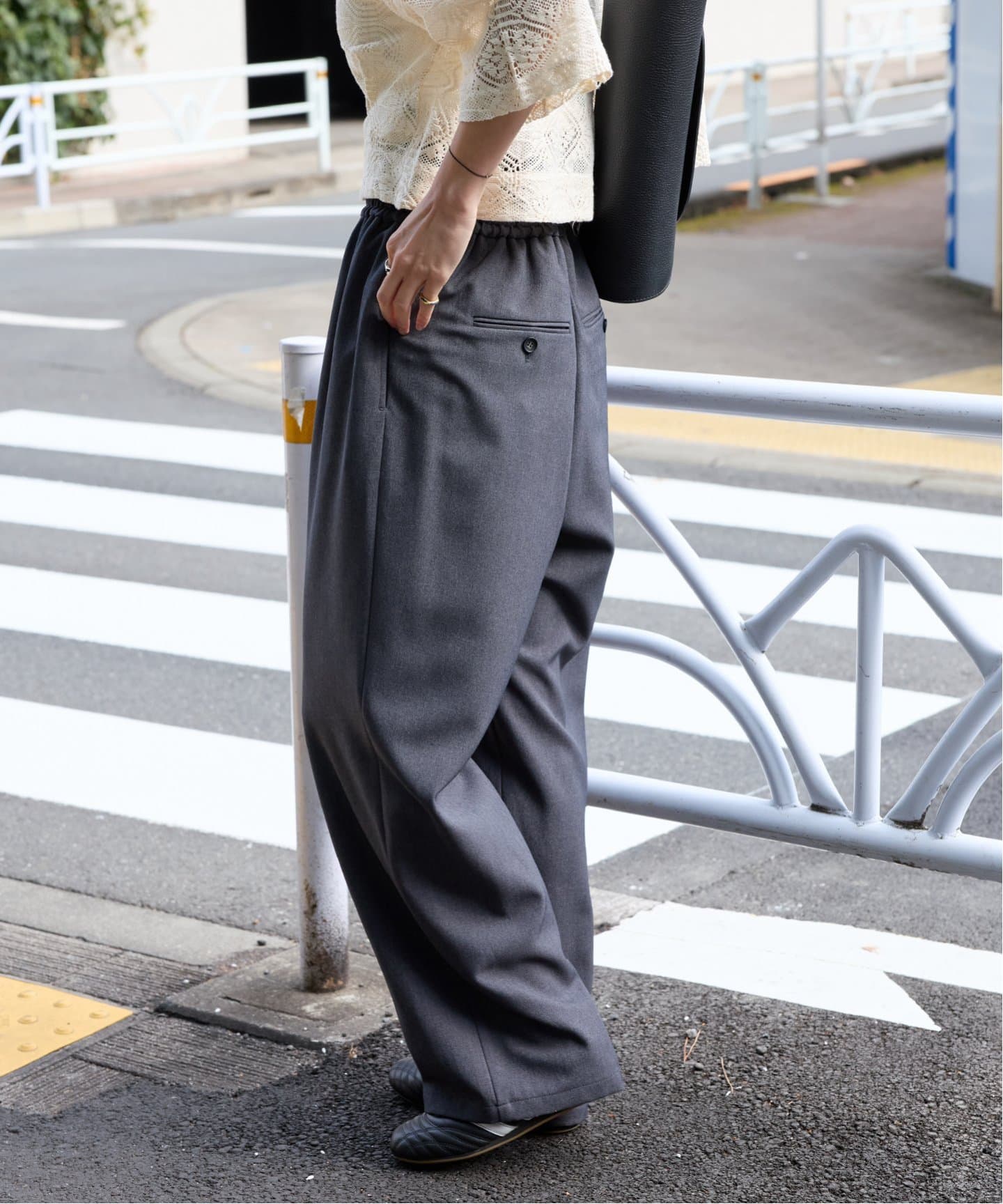 追加5》ウールライクストレッチワイドパンツ（その他パンツ