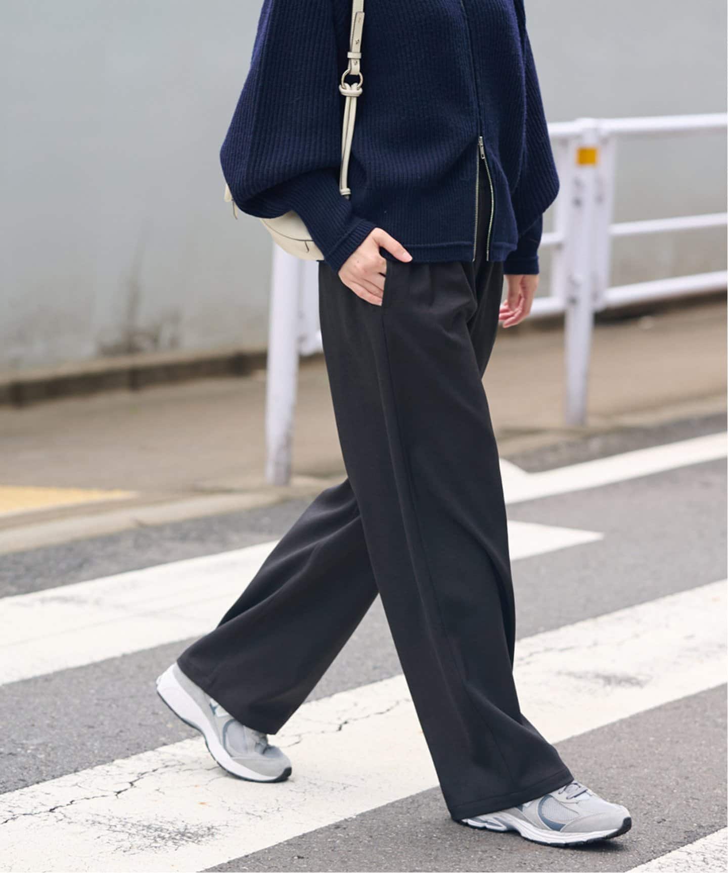 追加6》ウールライクストレッチワイドパンツ（その他パンツ