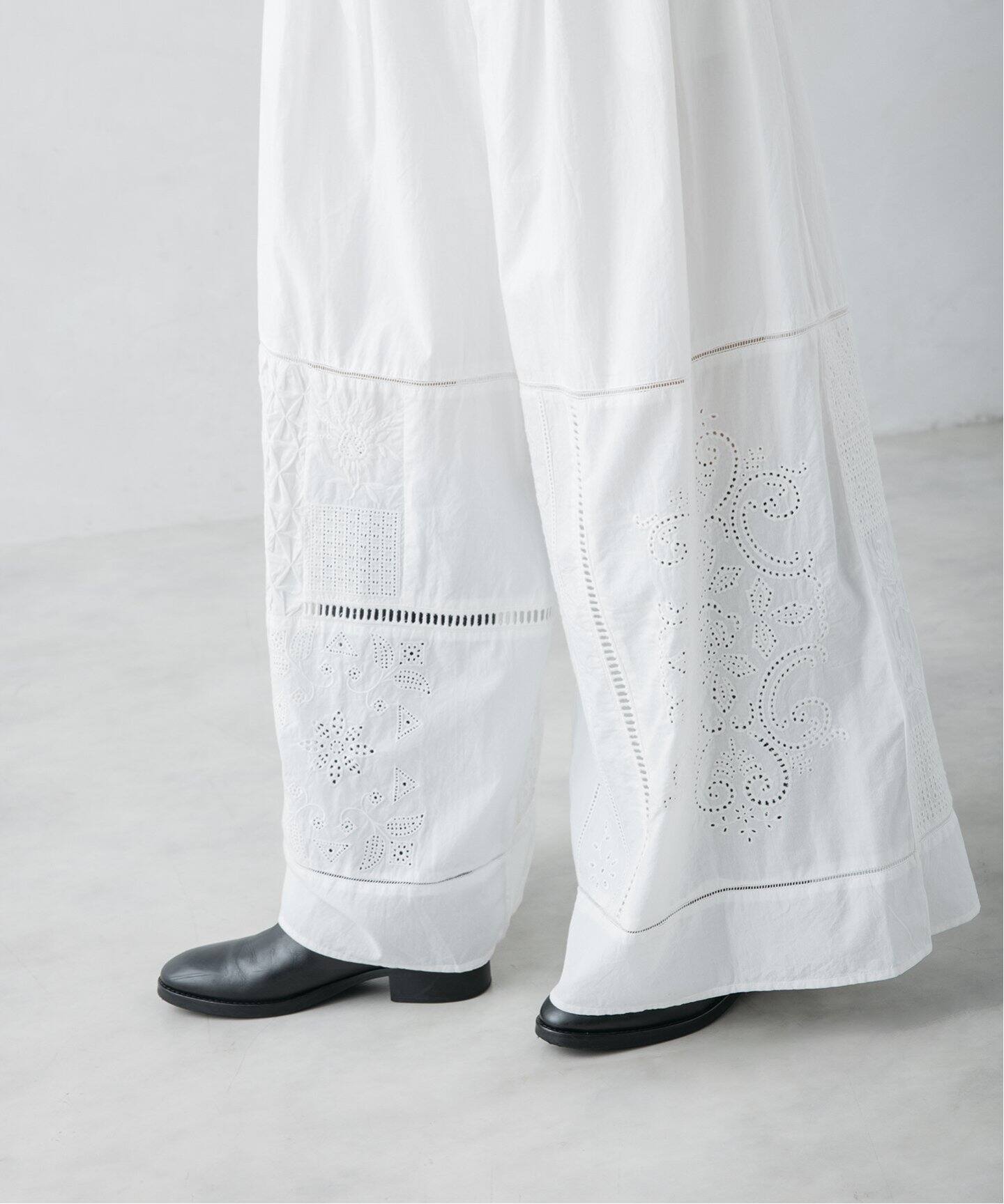 nude vintage×JOURNAL STANDARD】レースパッチワークワイドパンツ 