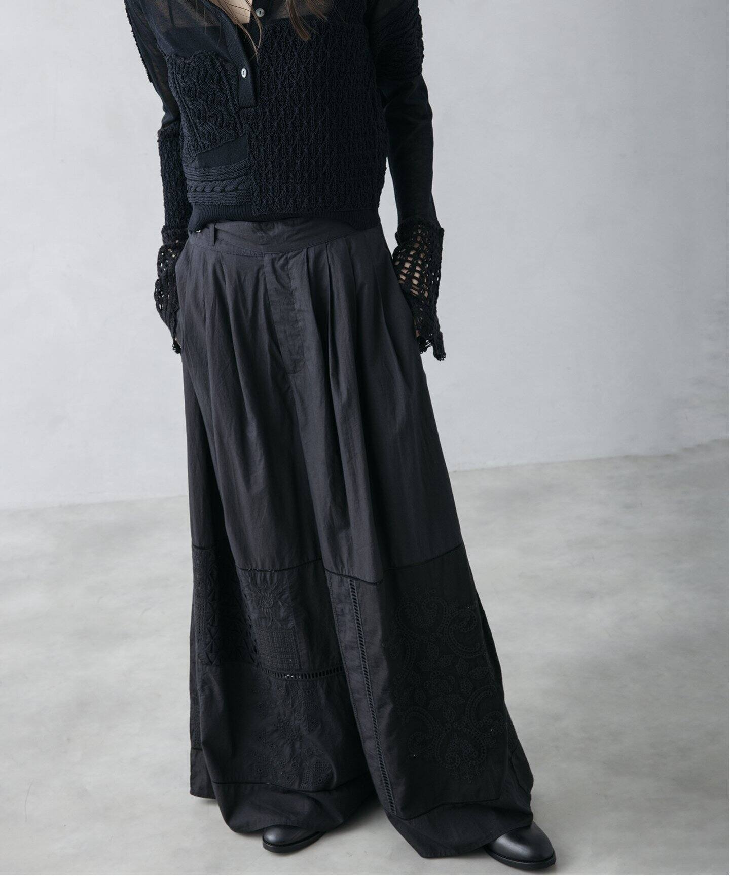 nude vintage×JOURNAL STANDARD】レースパッチワークワイドパンツ 