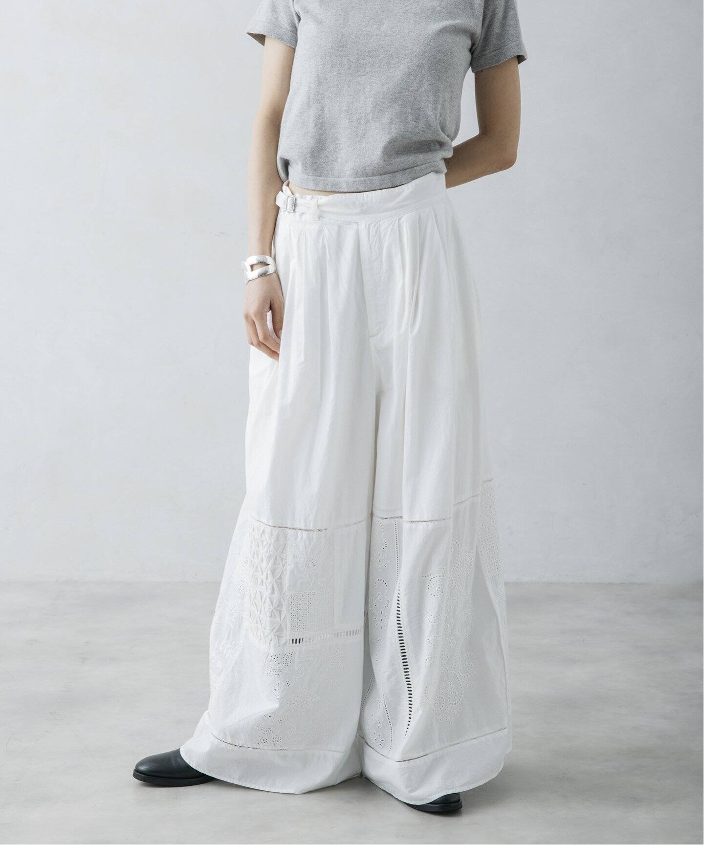 nude vintage×JOURNAL STANDARD】レースパッチワークワイドパンツ 