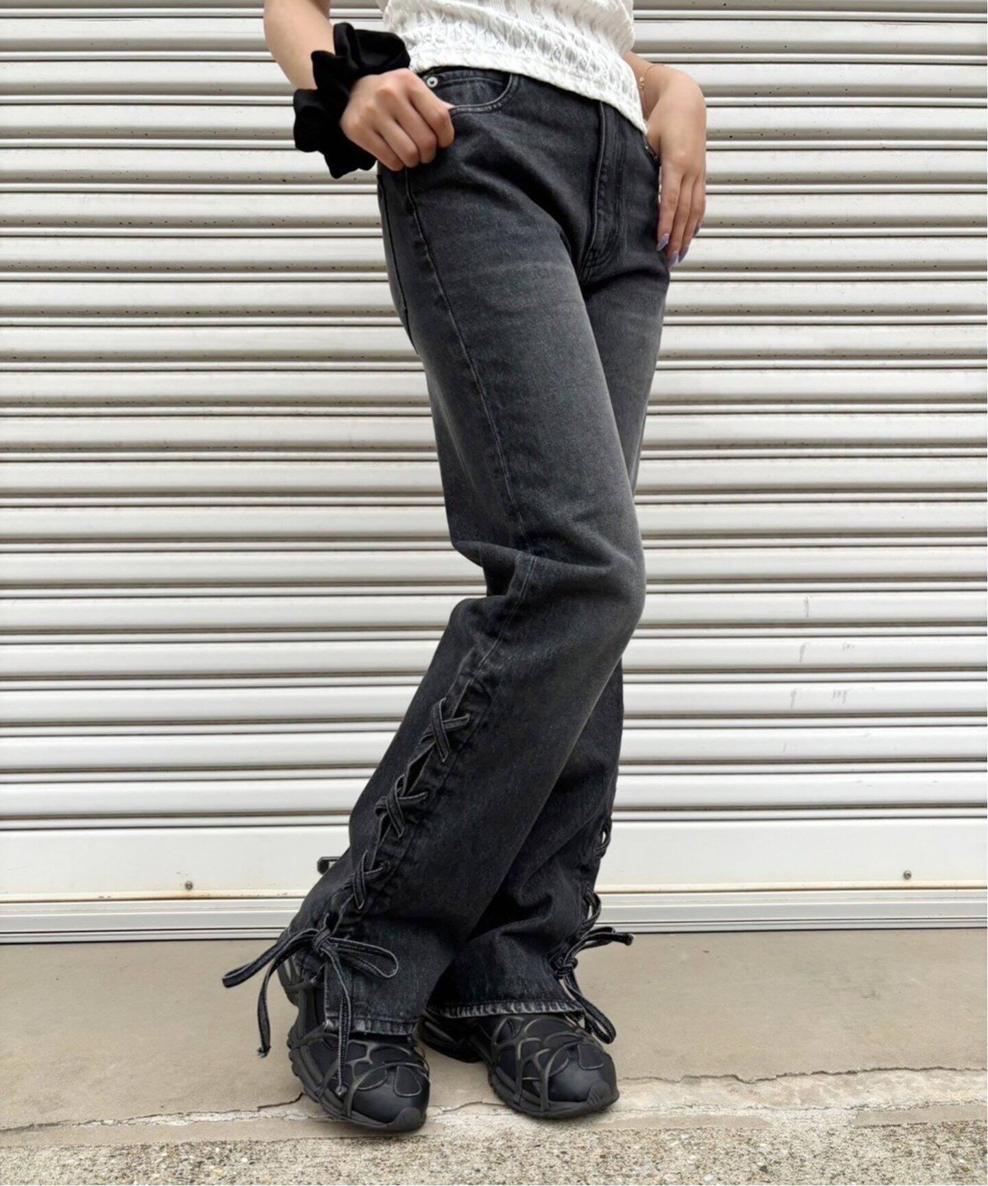 レースアップデニムパンツ（デニムパンツ・ジーンズ）｜Oriens JOURNAL  