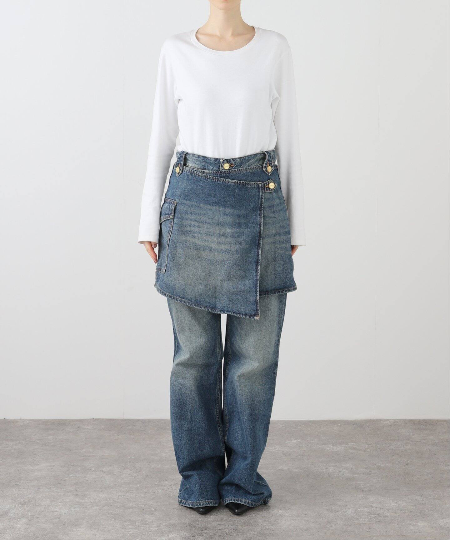 GANNI / ガニー】 Heavy Washed Denim Flared Skirt Je J1562（デニム 
