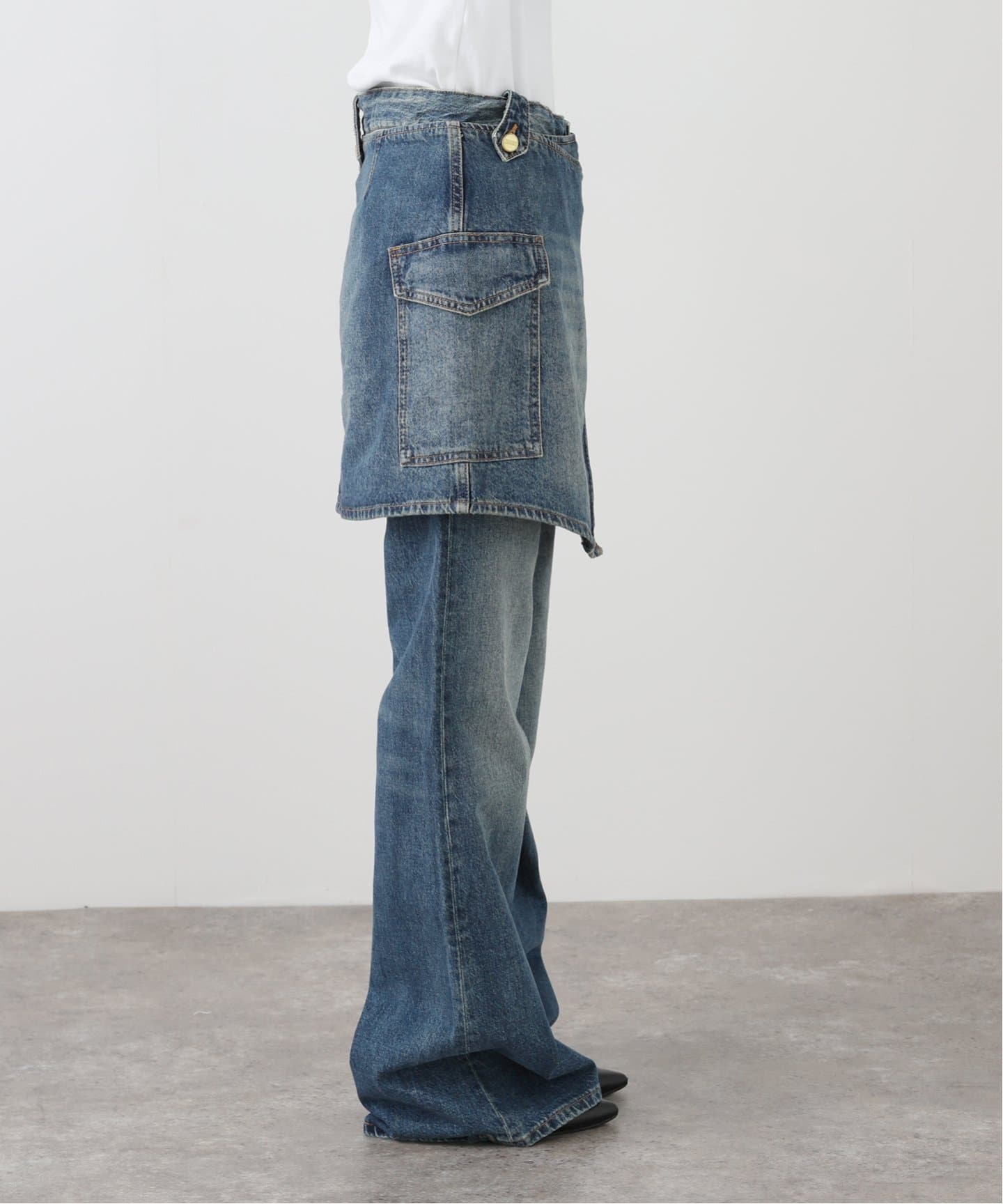 GANNI / ガニー】 Heavy Washed Denim Flared Skirt Je J1562（デニム