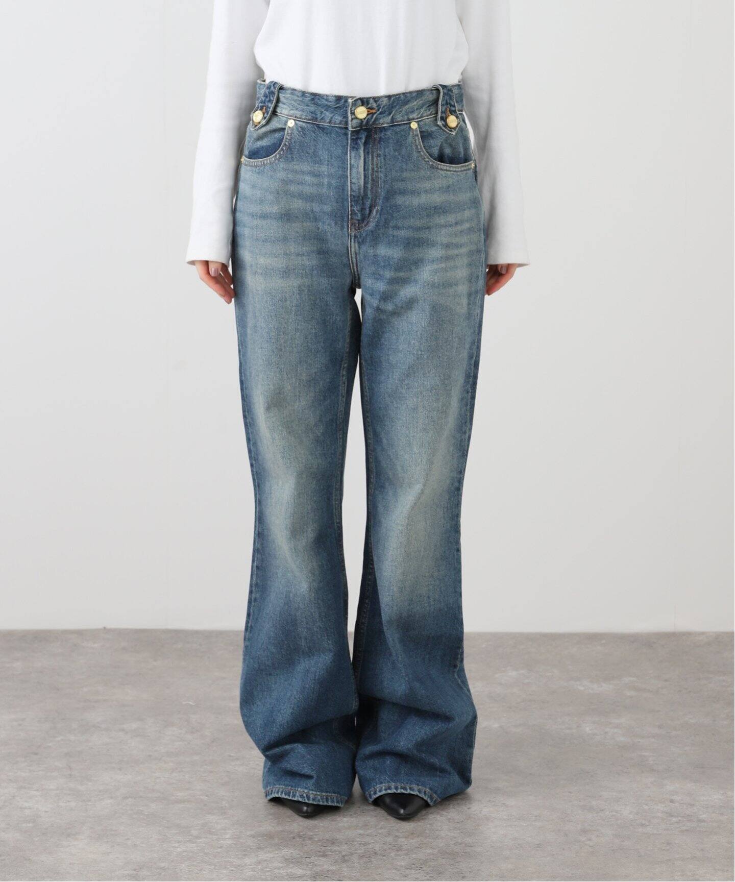 GANNI / ガニー】 Heavy Washed Denim Flared Skirt Je J1562（デニム 