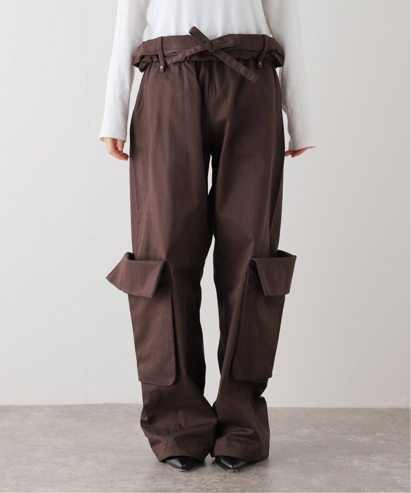 OPEN YY / オープンワイワイ】 Woven ROLLED WAIST CARGO PANTS  