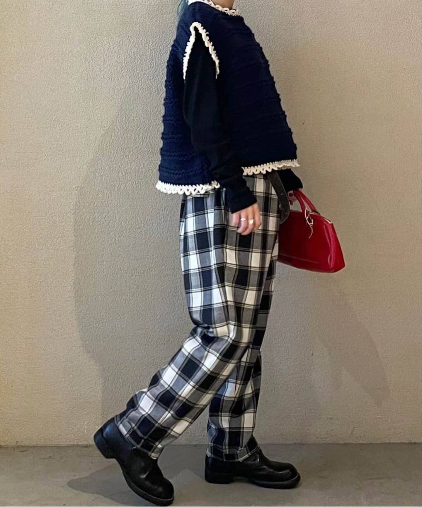 サキソニーチェック サルエルパンツ（その他パンツ）｜journal 