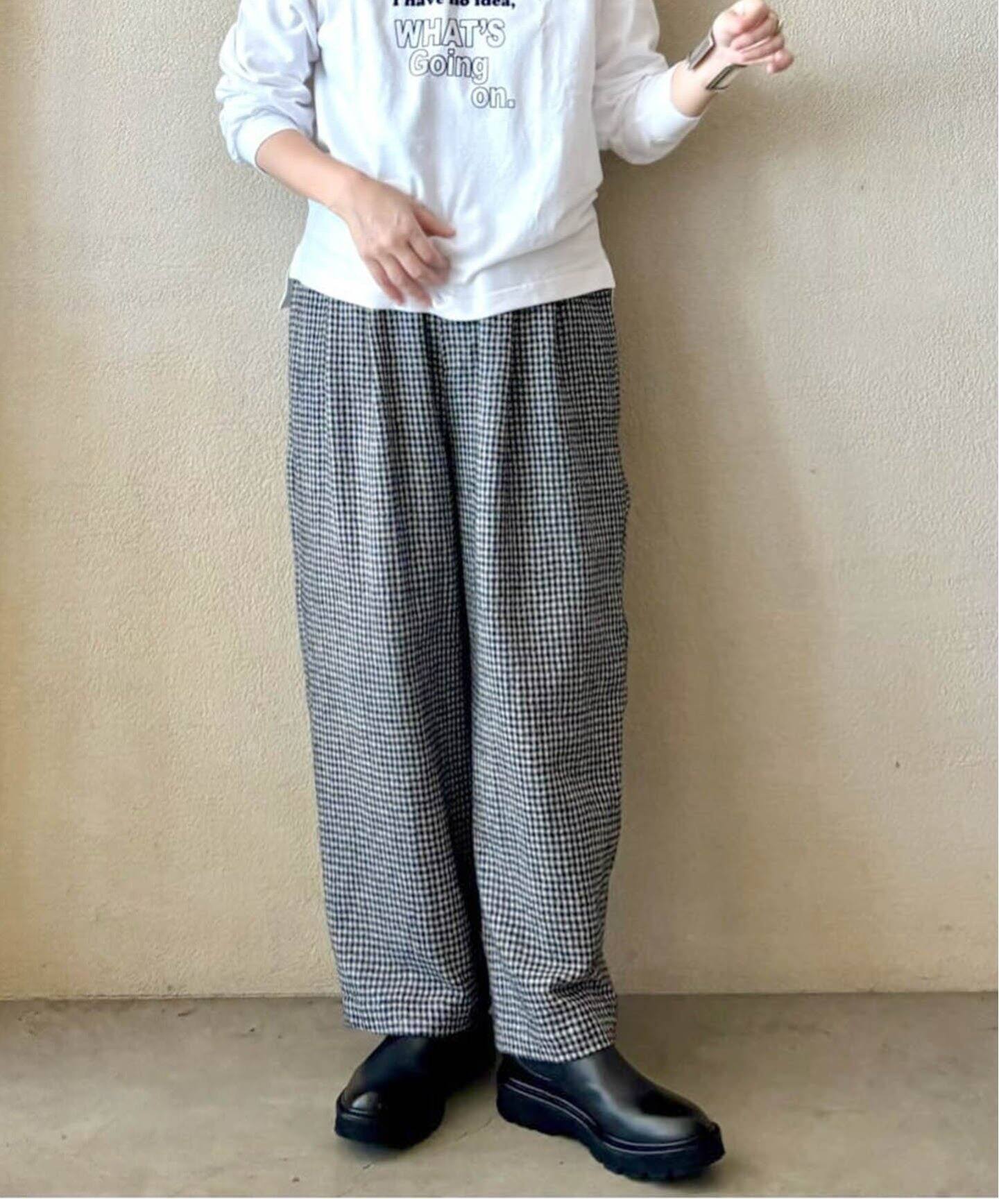 ウールガーゼチェック イージーパンツ（その他パンツ）｜journal 