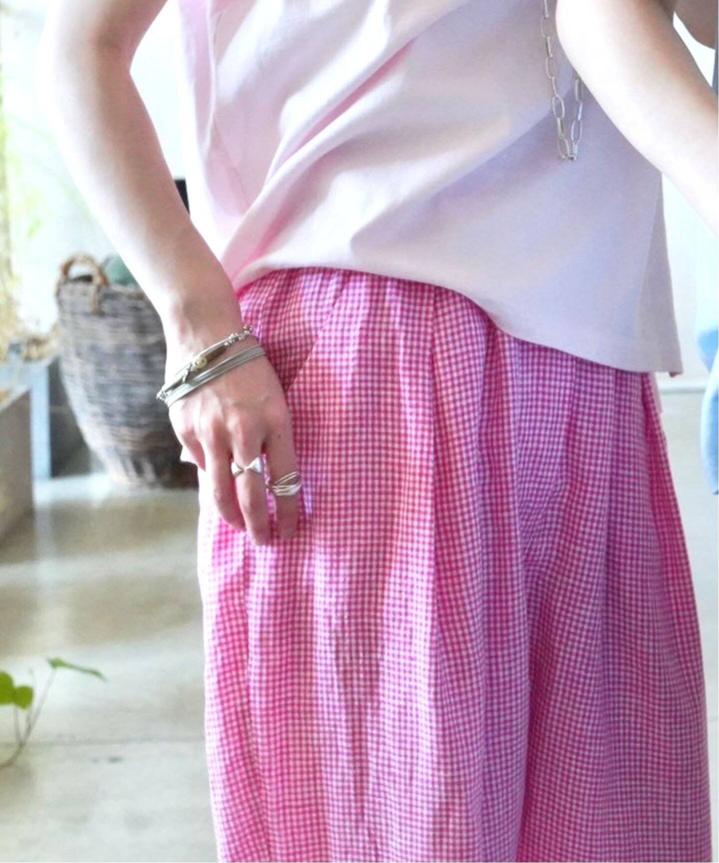 リネンギンガム イージータックパンツ（その他パンツ）｜journal  