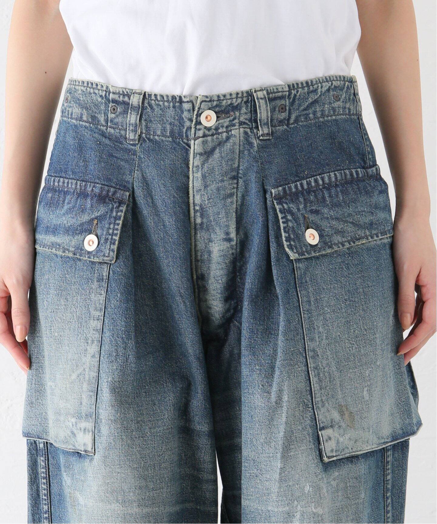 HERILL / ヘリル】 Nep denim M44 Trousers（デニムパンツ・ジーンズ 