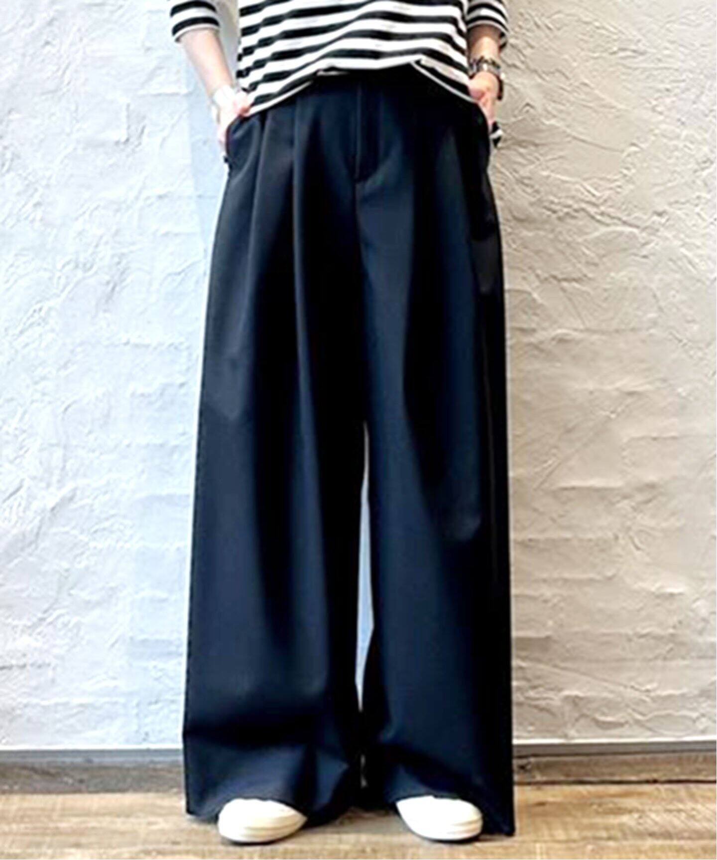 ATON/エイトン】WOOL TROPICAL WIDE EASY PANTS：パンツ（その他パンツ 