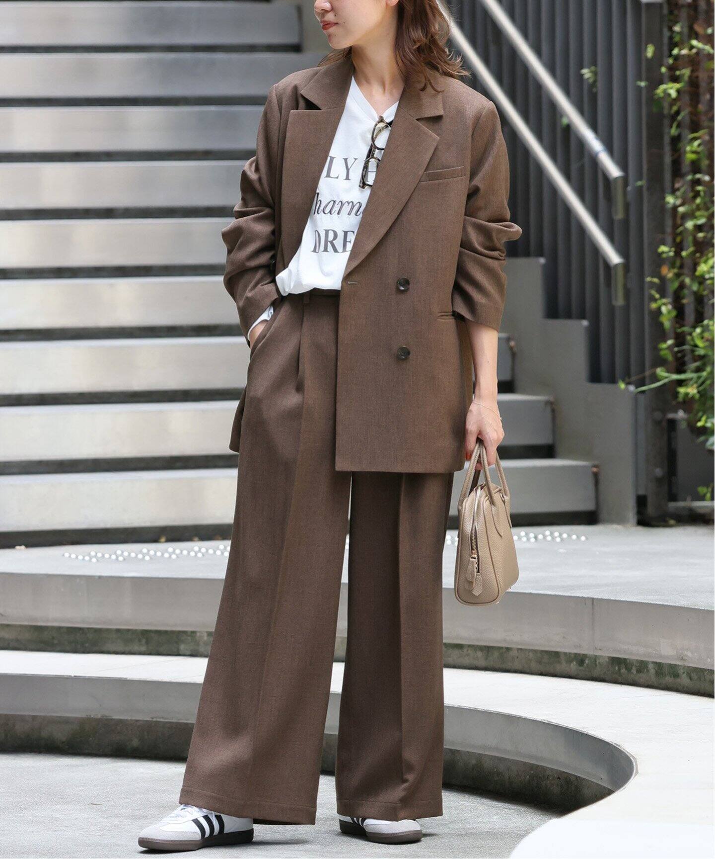 ツイーディーツイルタックワイドパンツ（スラックス）｜JOURNAL  