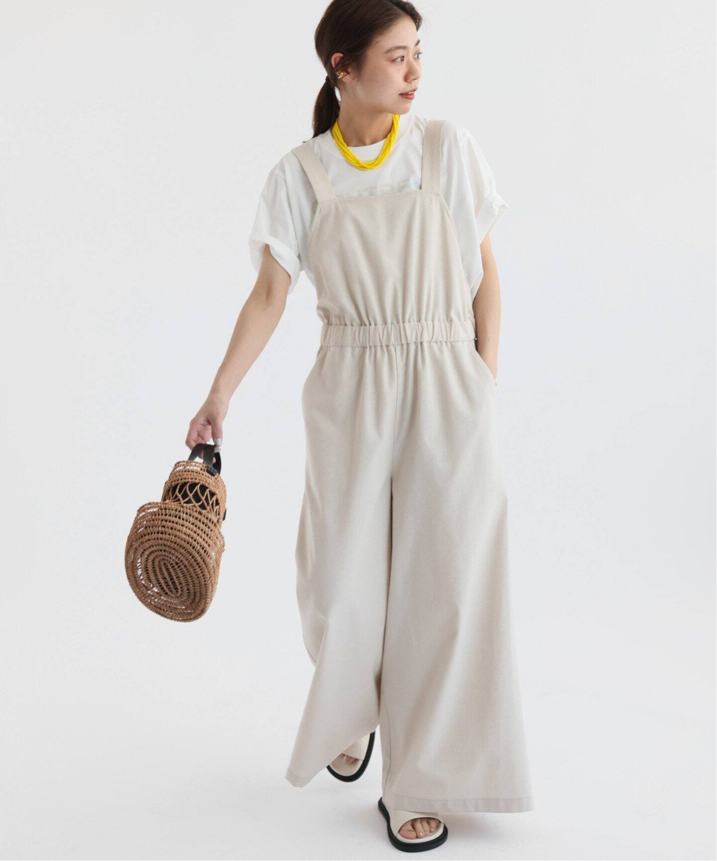 22SS kaval カヴァル Linen Oxford Sarrouel 躊躇い Overall エプロン 