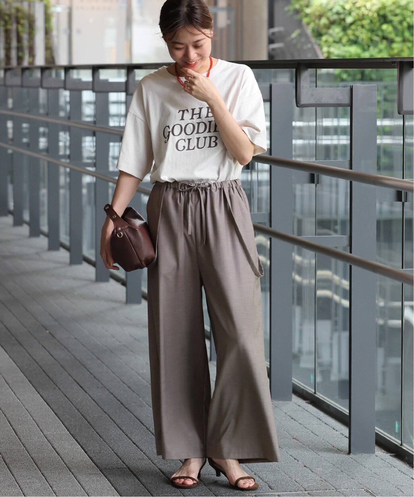 ウォッシャブルサスペンダー付きワイドパンツ2WAY（その他パンツ 