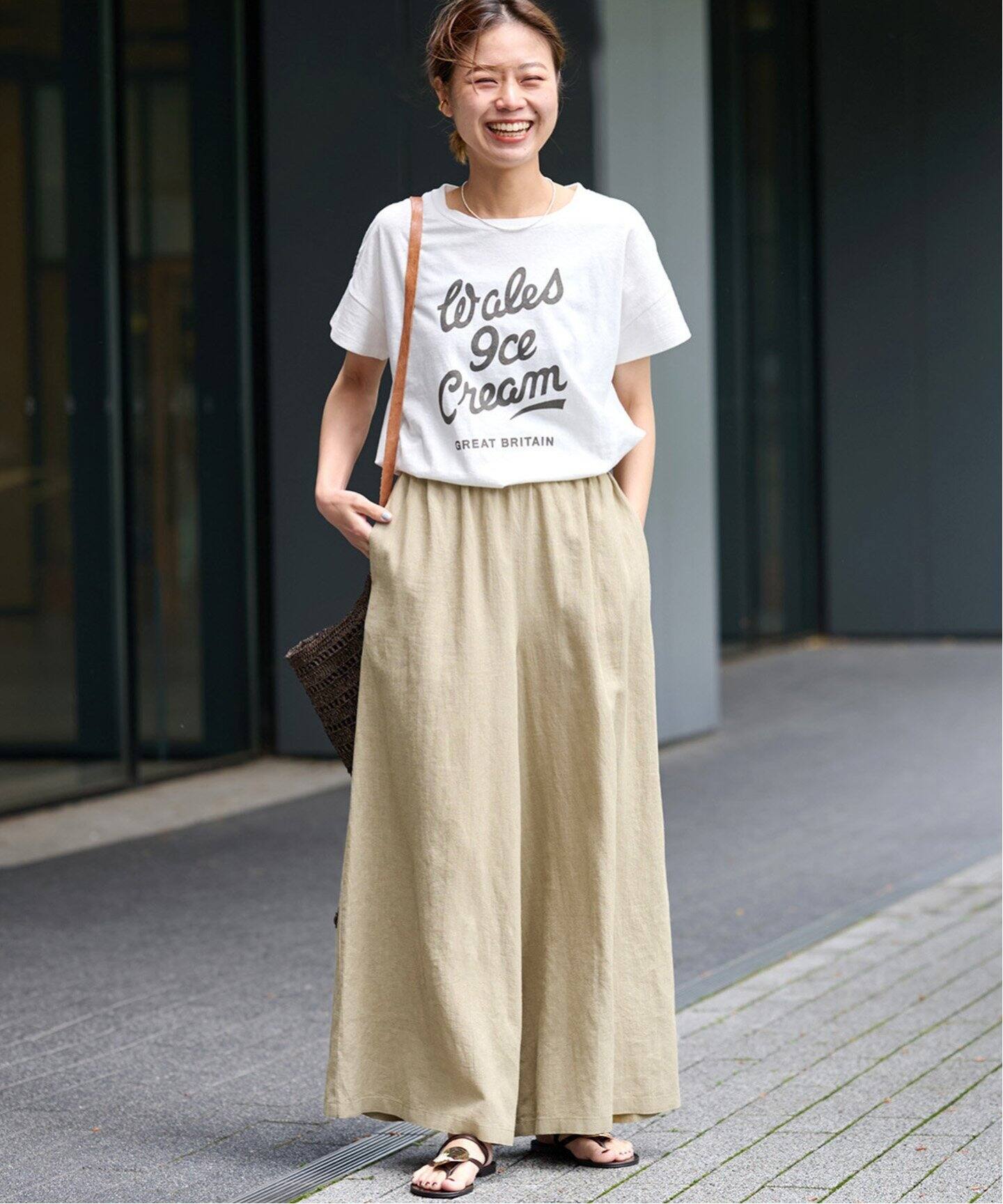 WEB限定》麻ブレンドワイドギャザーパンツ（その他パンツ）｜JOURNAL  