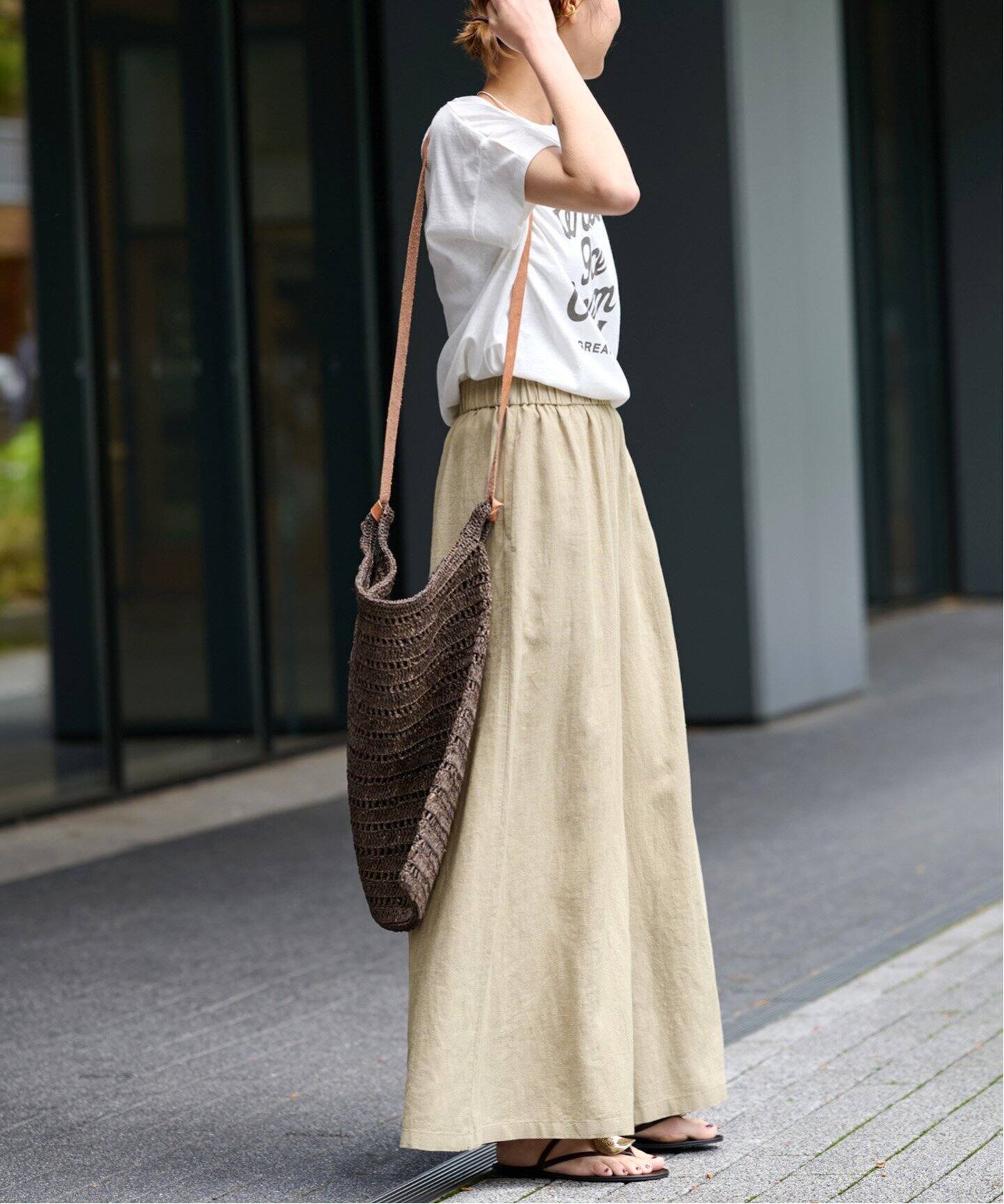 WEB限定》麻ブレンドワイドギャザーパンツ（その他パンツ）｜JOURNAL  