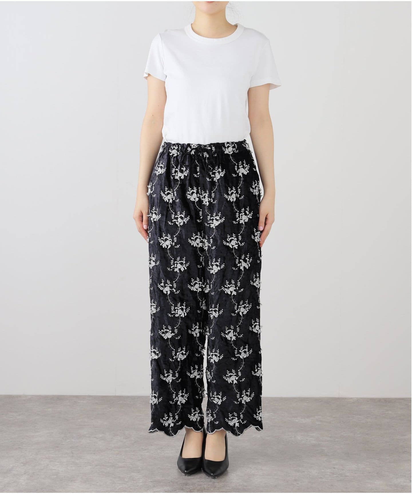 パンツ crinkle crinkle crinkle velvet pants crinkle crinkle crinkle】 velvet 3D embroidery pants（その他