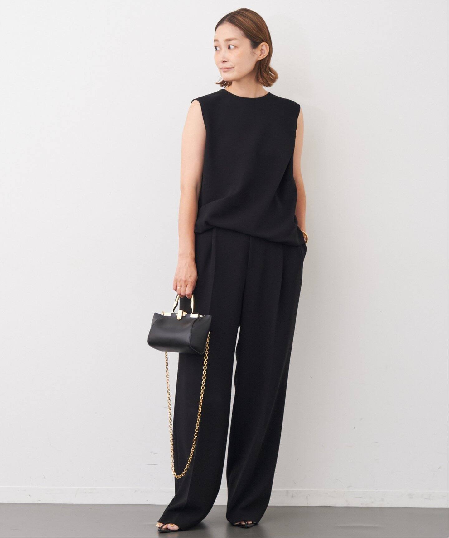 トリアセジョーゼット タックパンツ（スラックス）｜Deuxieme Classe  