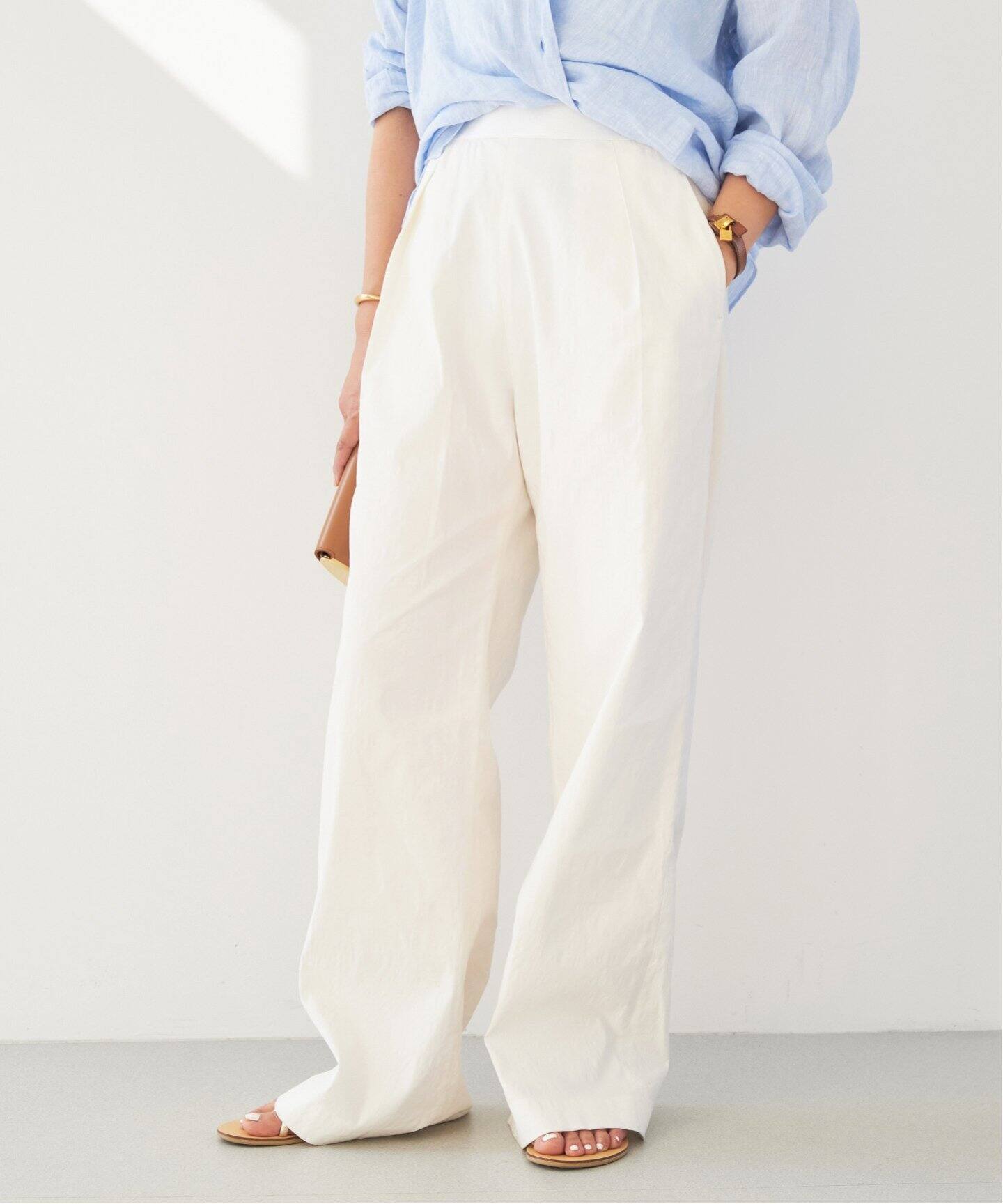 stretch twill タックパンツ（スラックス）｜Deuxieme Classe 