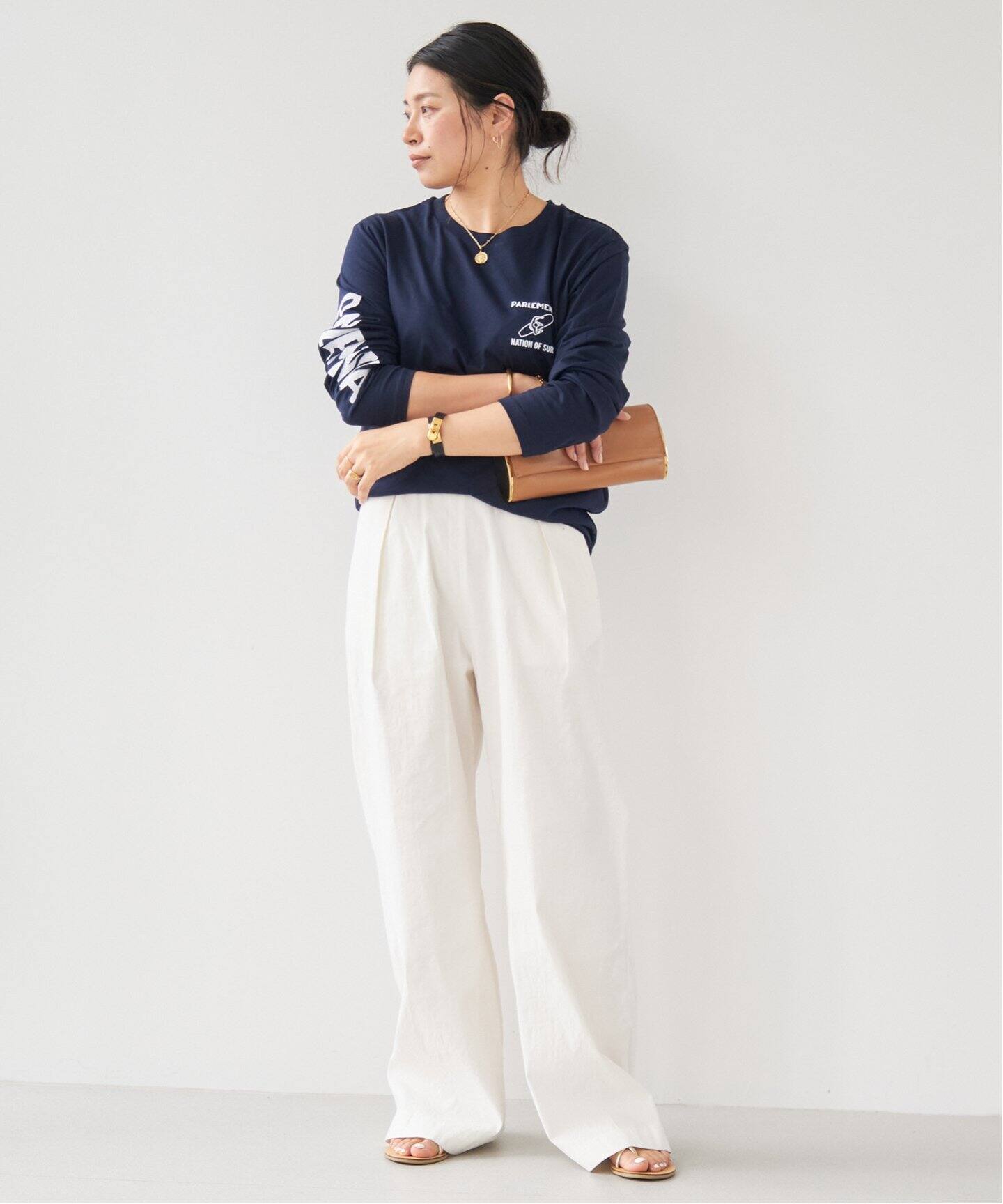 stretch twill タックパンツ（スラックス）｜Deuxieme Classe  