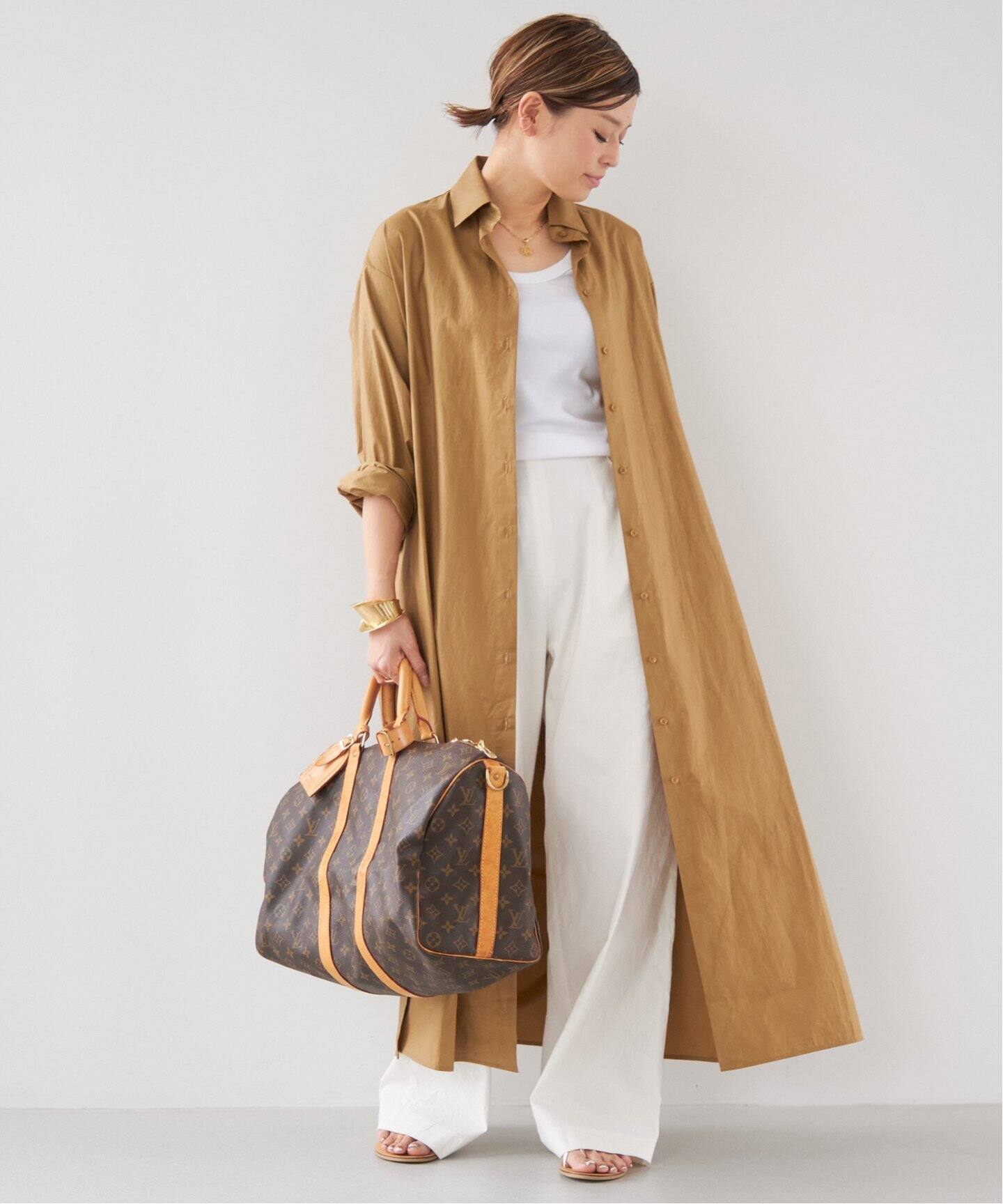 stretch twill タックパンツ（スラックス）｜Deuxieme Classe 