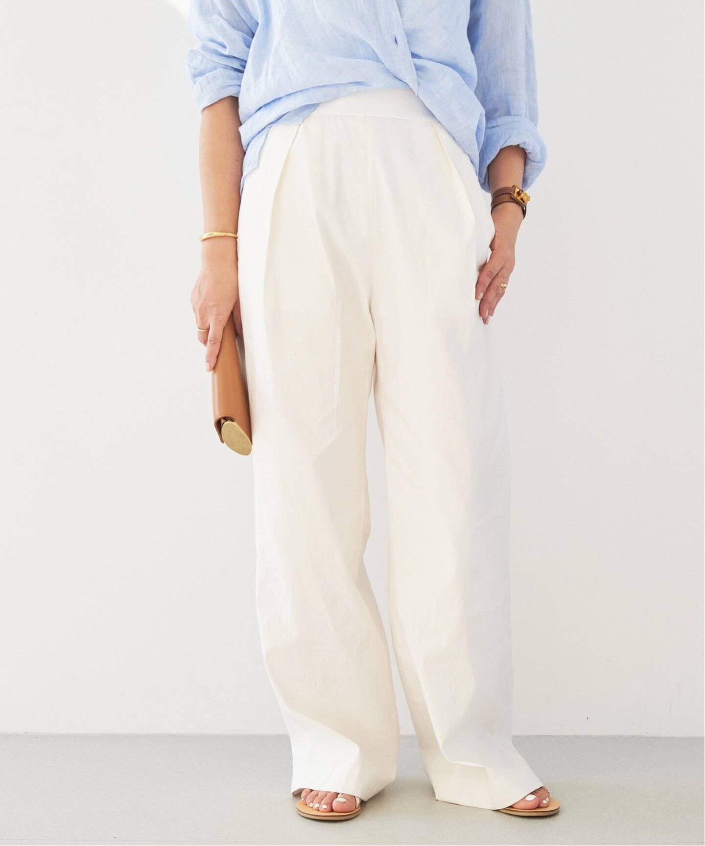 stretch twill タックパンツ（スラックス）｜Deuxieme Classe  