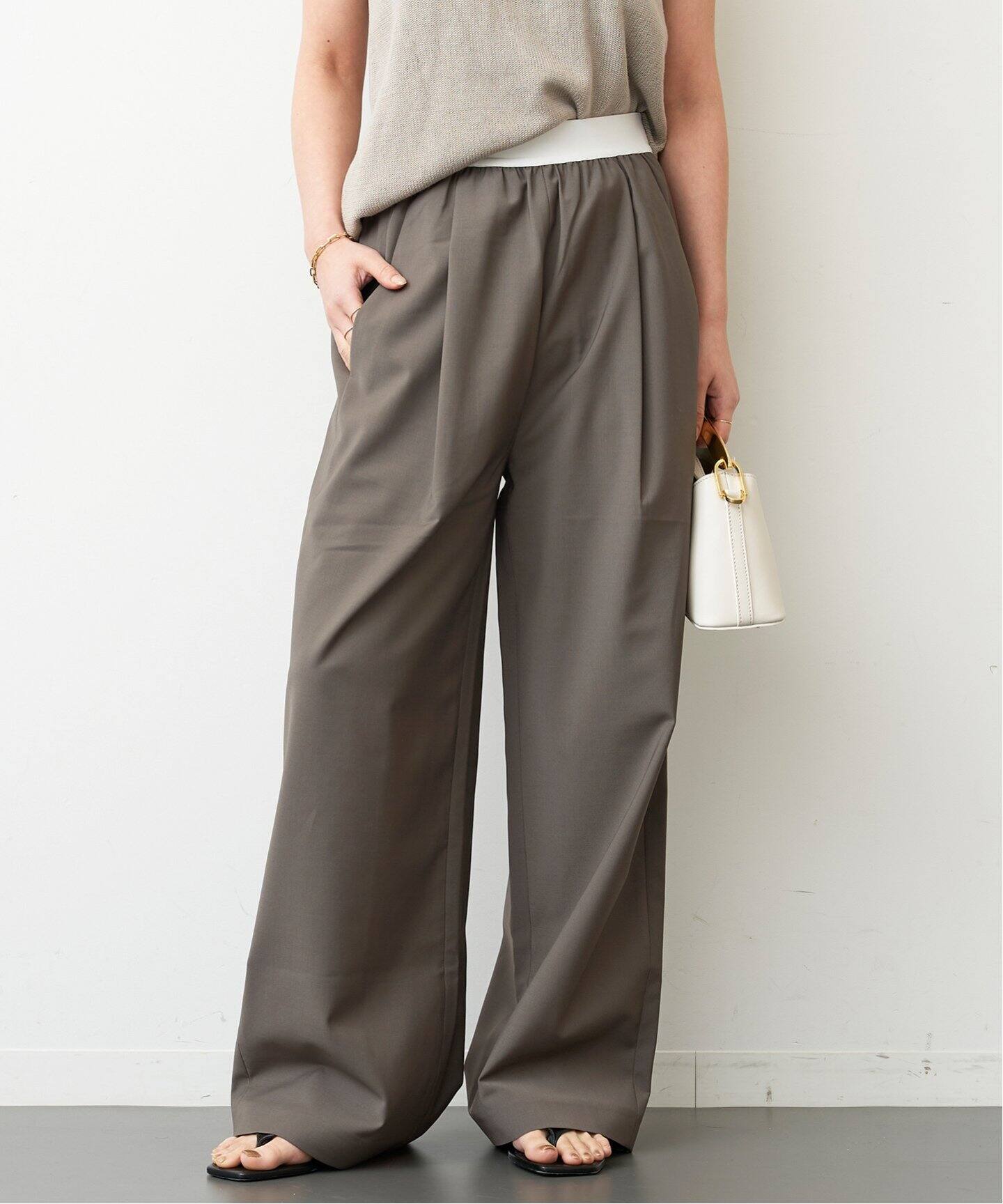 TIBI/ティビ】 WAIST GOM ワイドパンツ（スラックス）｜Deuxieme  