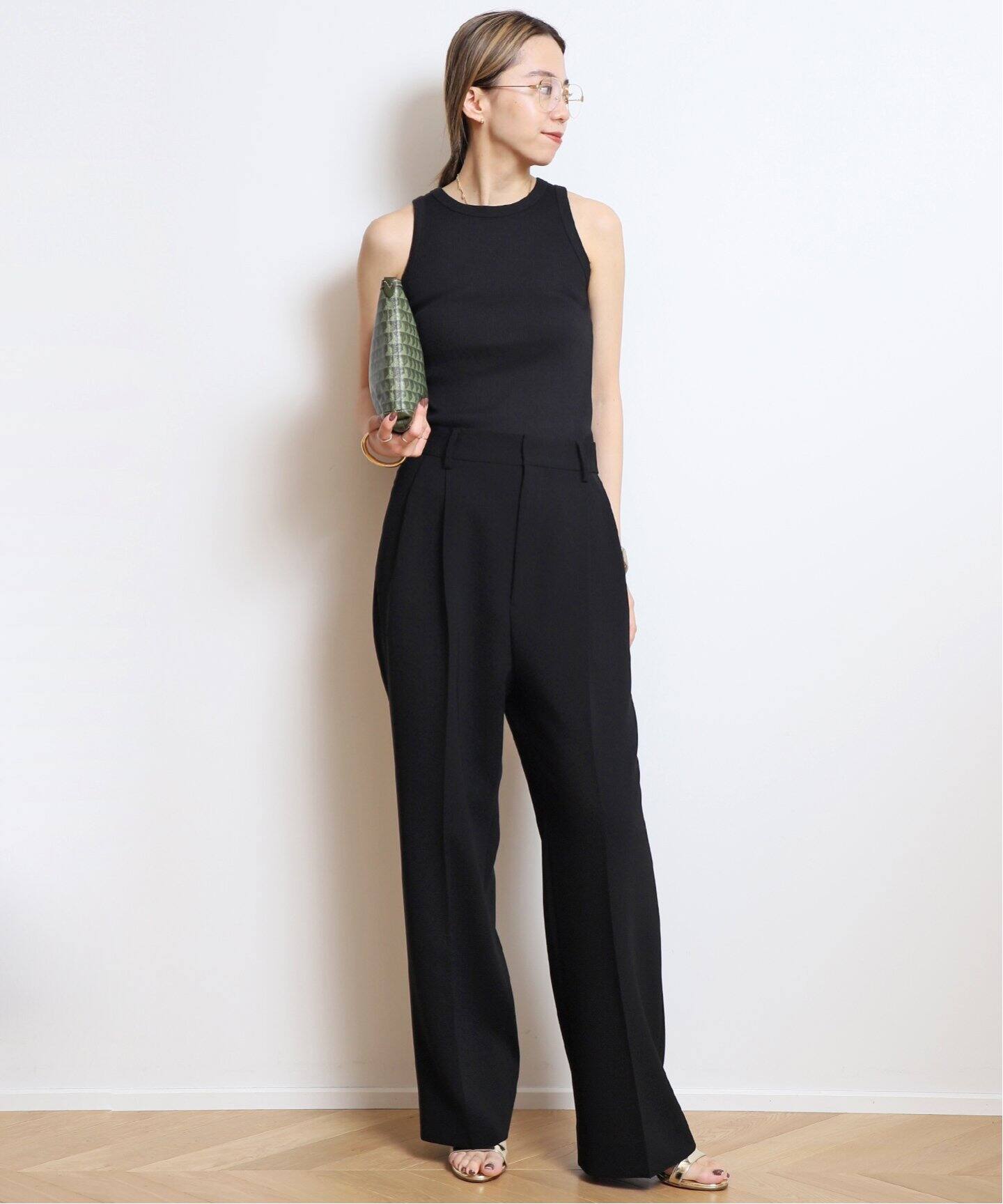 トリアセジョーゼット タックパンツ（スラックス）｜MUSE de Deuxieme  