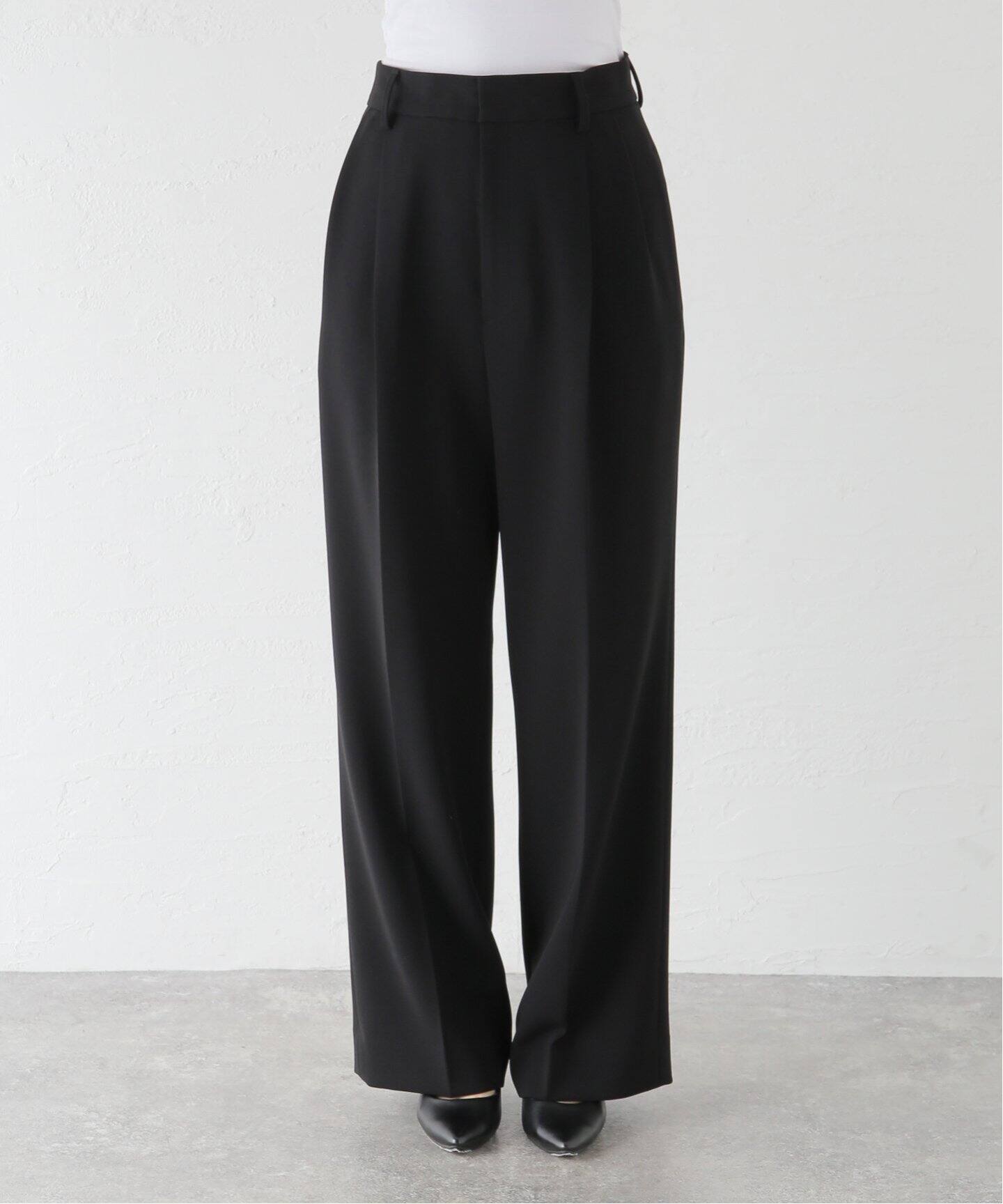 トリアセジョーゼット タックパンツ（スラックス）｜MUSE de Deuxieme  