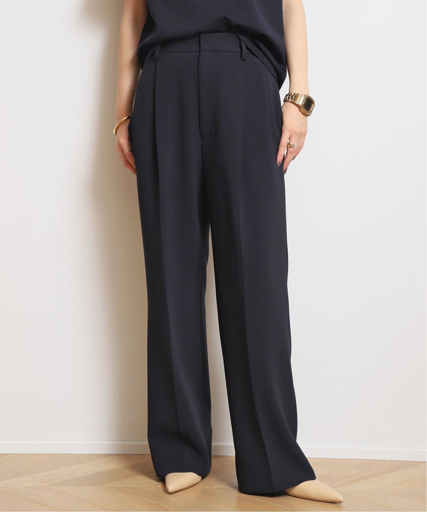 トリアセジョーゼット タックパンツ（スラックス）｜MUSE de Deuxieme  