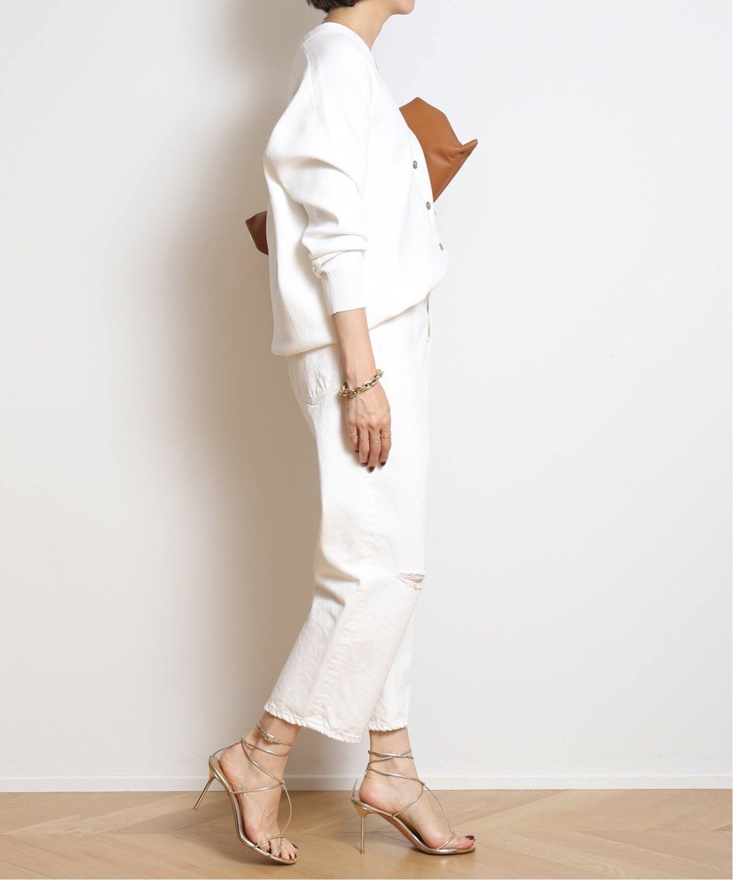 MADISONBLUE/マディソンブルー】 CRASHED SAROUEL WHITE デニム  