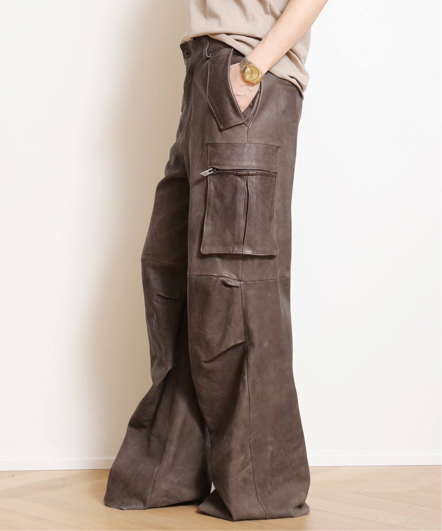 SALVATORE SANTORO/サルバトーレ サントロ】 LEATHER CARGO パンツ 