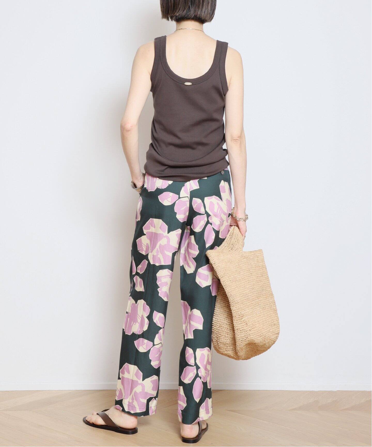 BANANATIME/バナナタイム】 FLOWER PRINT TAILORED パンツ（スラックス 