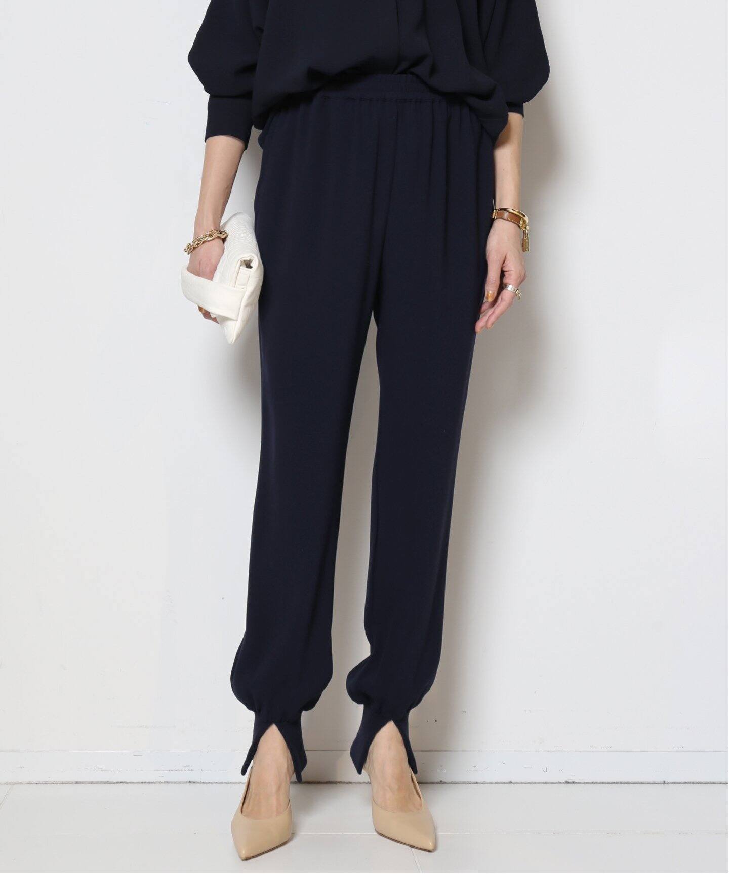 Col Pierrot/コルピエロ】スソリブ パンツ（NAVY）（その他パンツ  