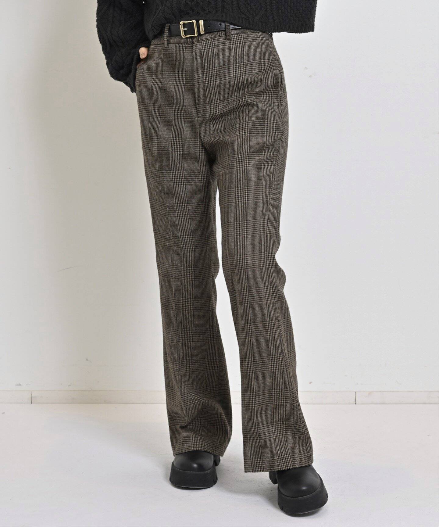 CHECK FLARE PANT（スラックス）｜L 