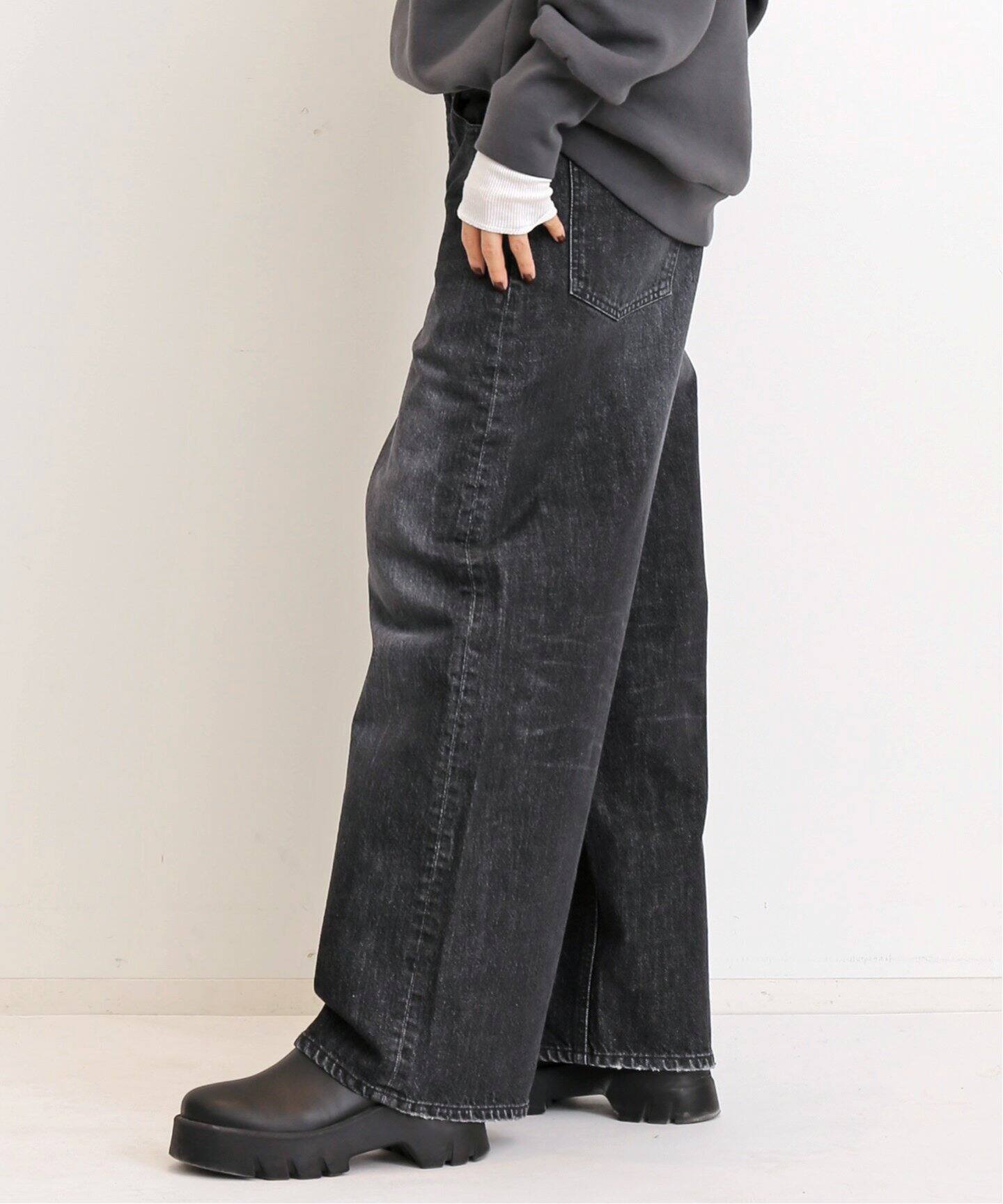 WIDE LEG DENIM PANTS（デニムパンツ・ジーンズ）｜L 