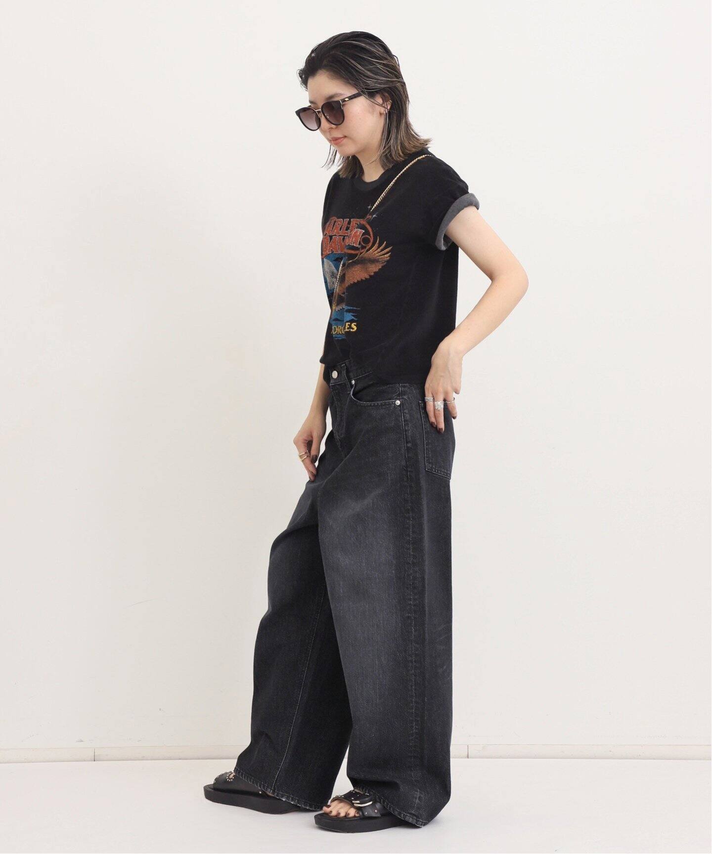 WIDE LEG DENIM PANTS（デニムパンツ・ジーンズ）｜L 