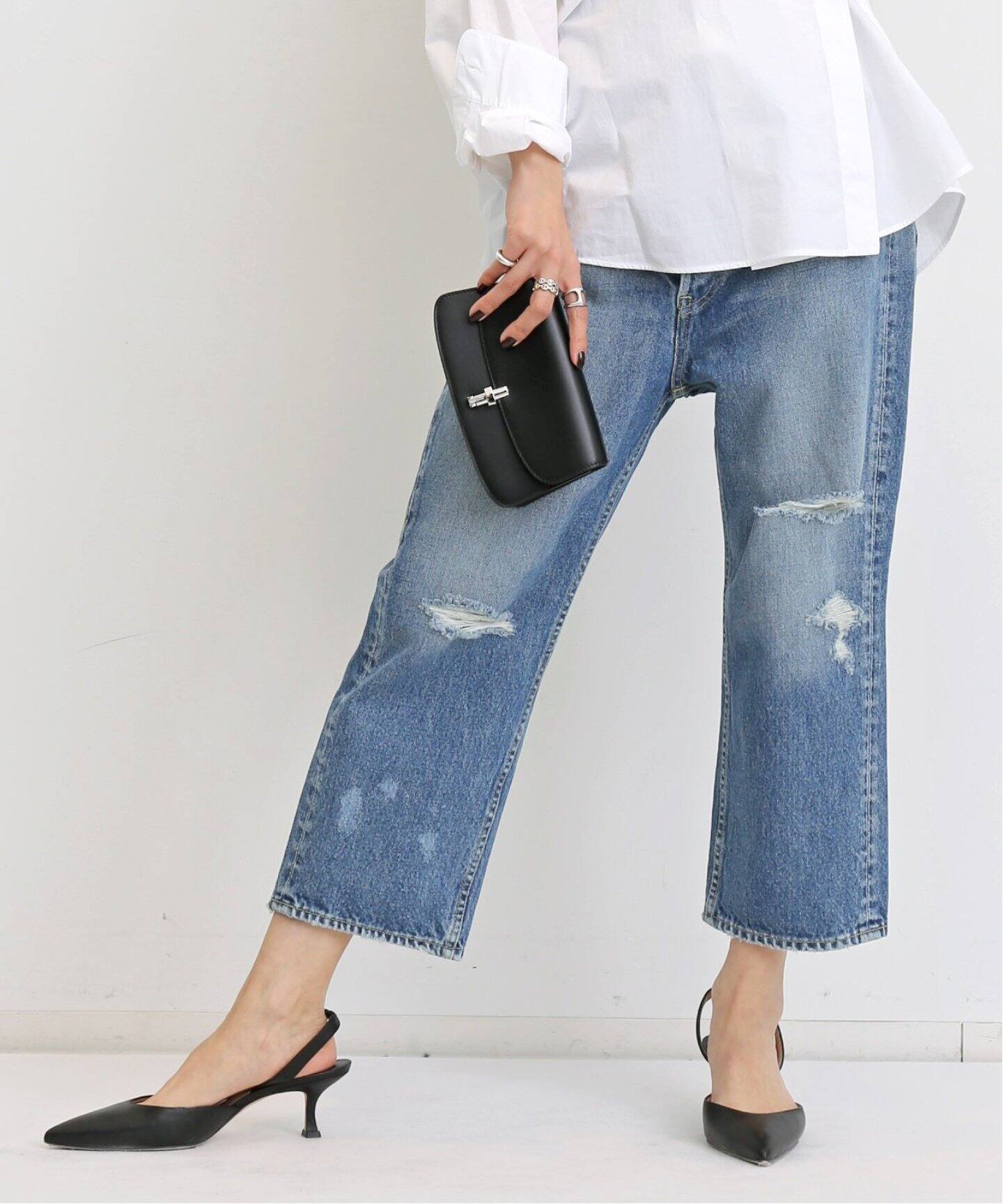 MADISON BLUE/マディソン ブルー】 CRASHED SAROUEL PT DENIM（デニム  