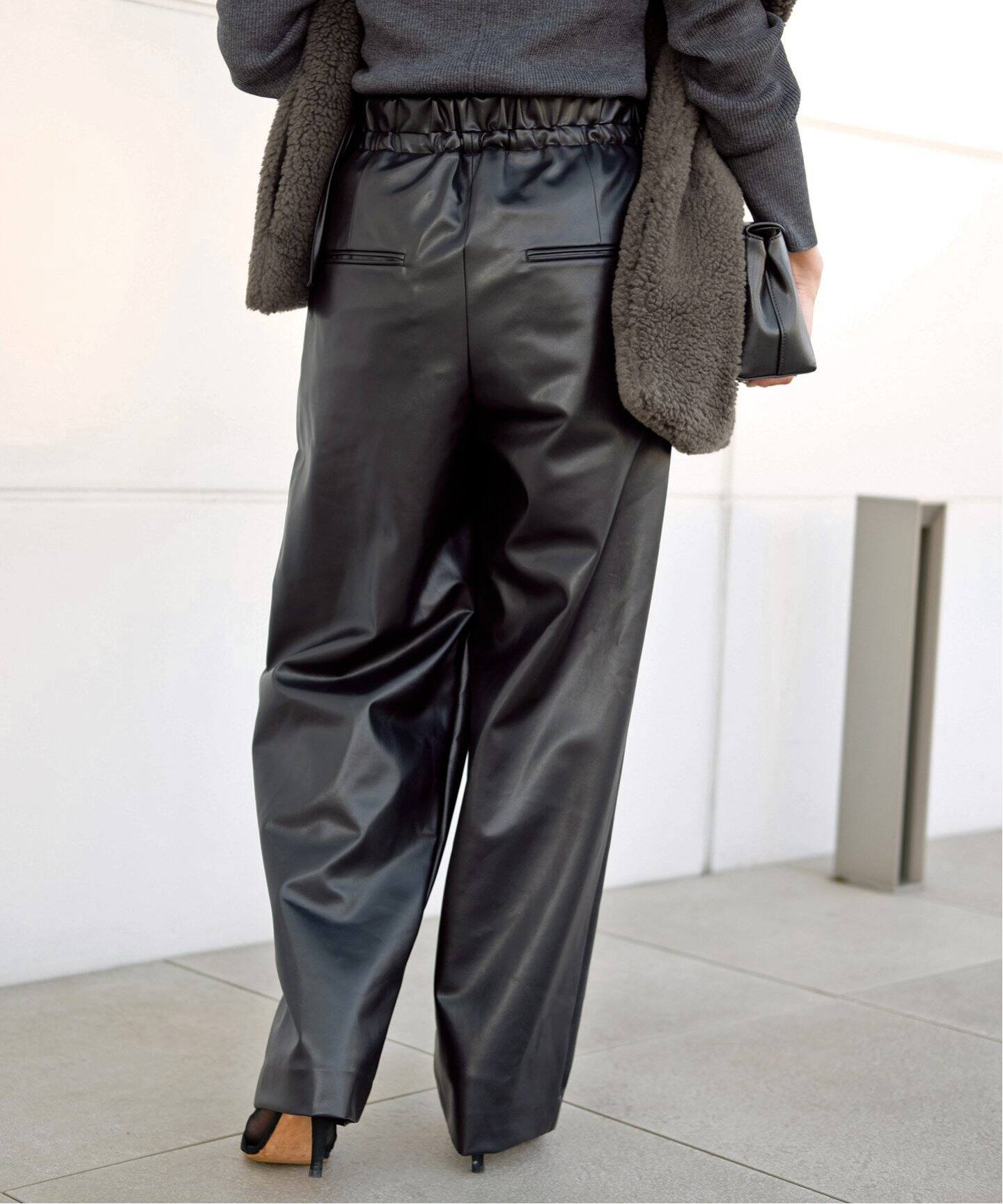 レザーライクイージーパンツ（スラックス）｜AP STUDIO（エーピー  