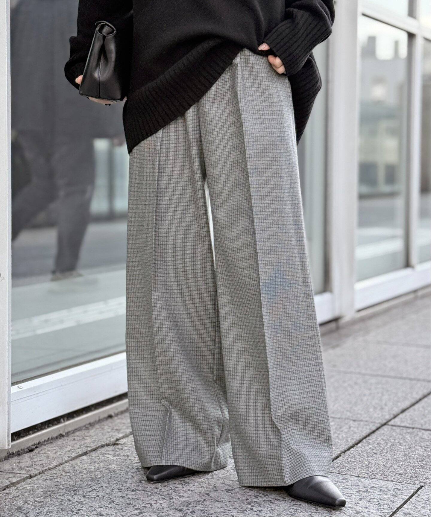 Noble チェッククロップドストレートパンツ38（NOBLE別注》NEED by  