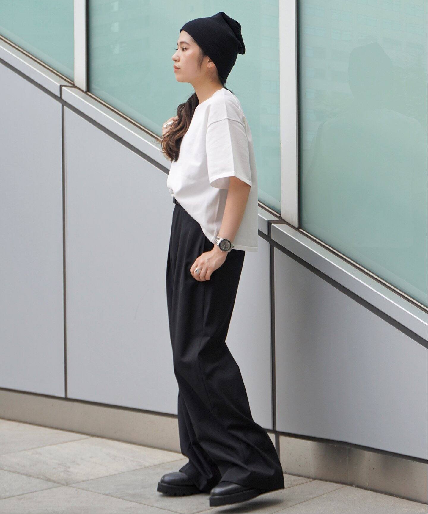 新品タグ付 AP STUDIO Light T/R wide Pants Newハイウエストワイド  