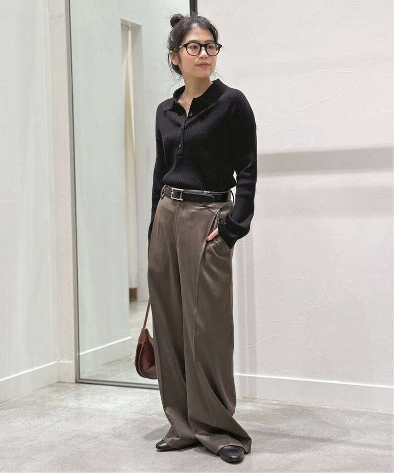 ウールサテンタックパンツ（スラックス）｜AP STUDIO（エーピー 