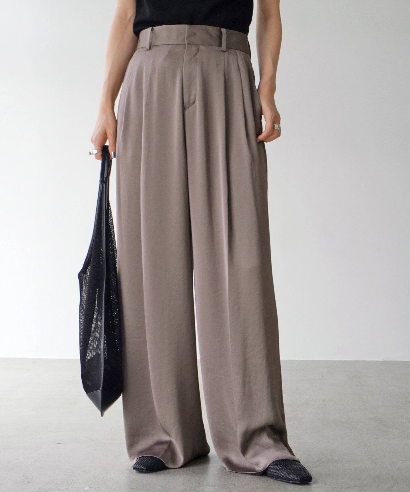 ライトサテンワイドパンツ（スラックス）｜AP STUDIO（エーピー  