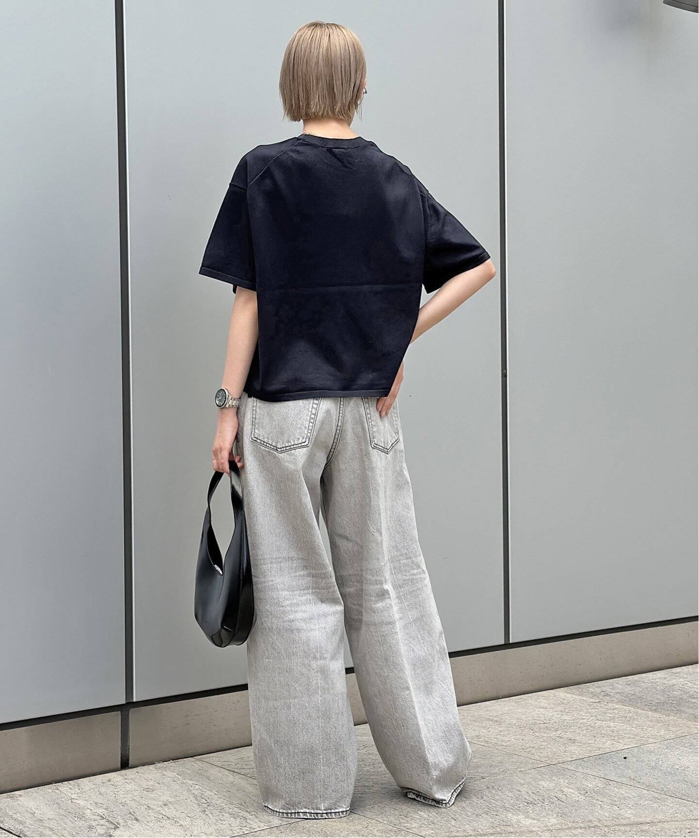 OUT OF FRAMe gray denim で half パンツ