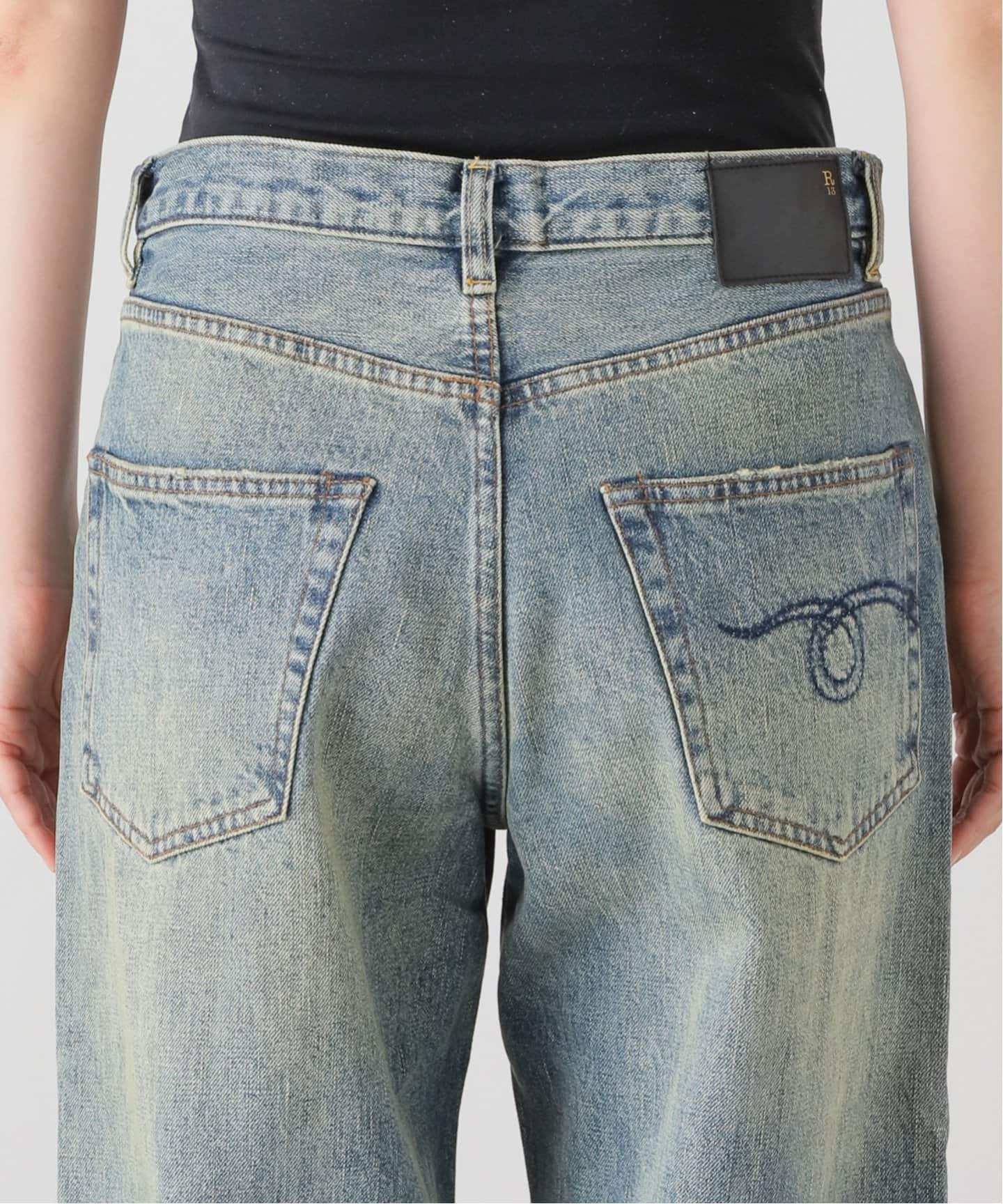 デニム・ジーパン R13 JEANS (R13W2048D) R13/アールサーティーン】 DAMON PLEATED WIDE LEG DENIM