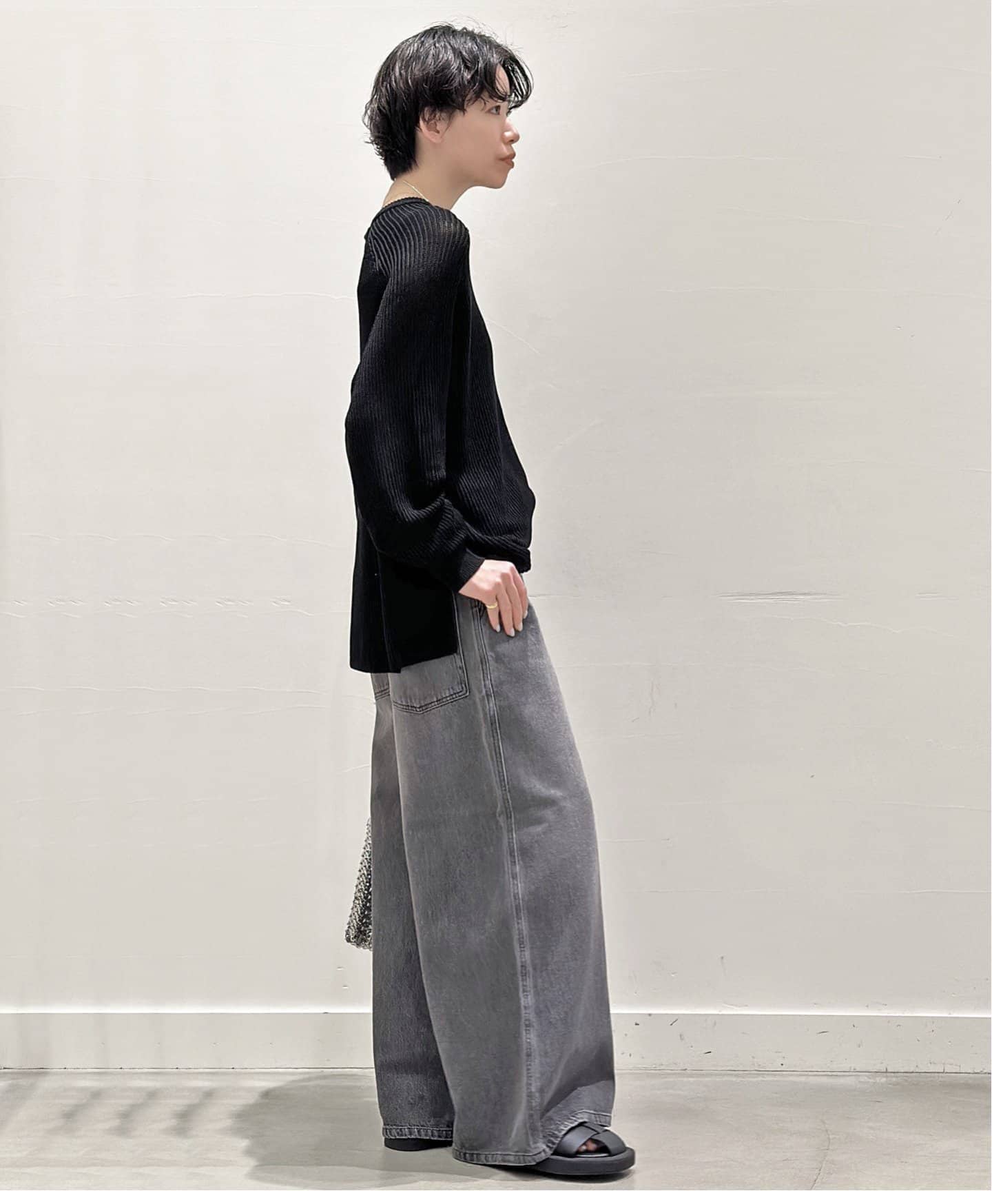 グレー ワイドレッグデニム サイズ36 ワイドレッグデニムパンツ - グレー | ZARA Japan / 日本