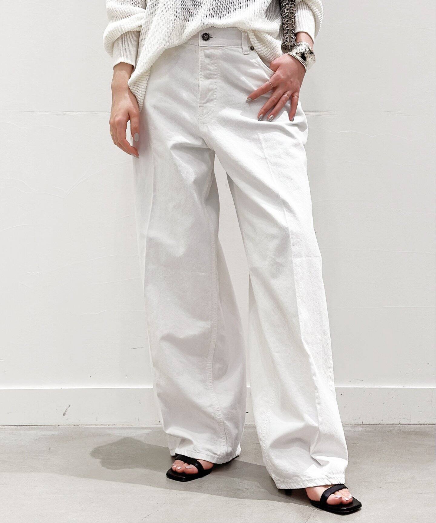 HAIKURE/ハイクル】BETHANY White denim（デニムパンツ・ジーンズ 